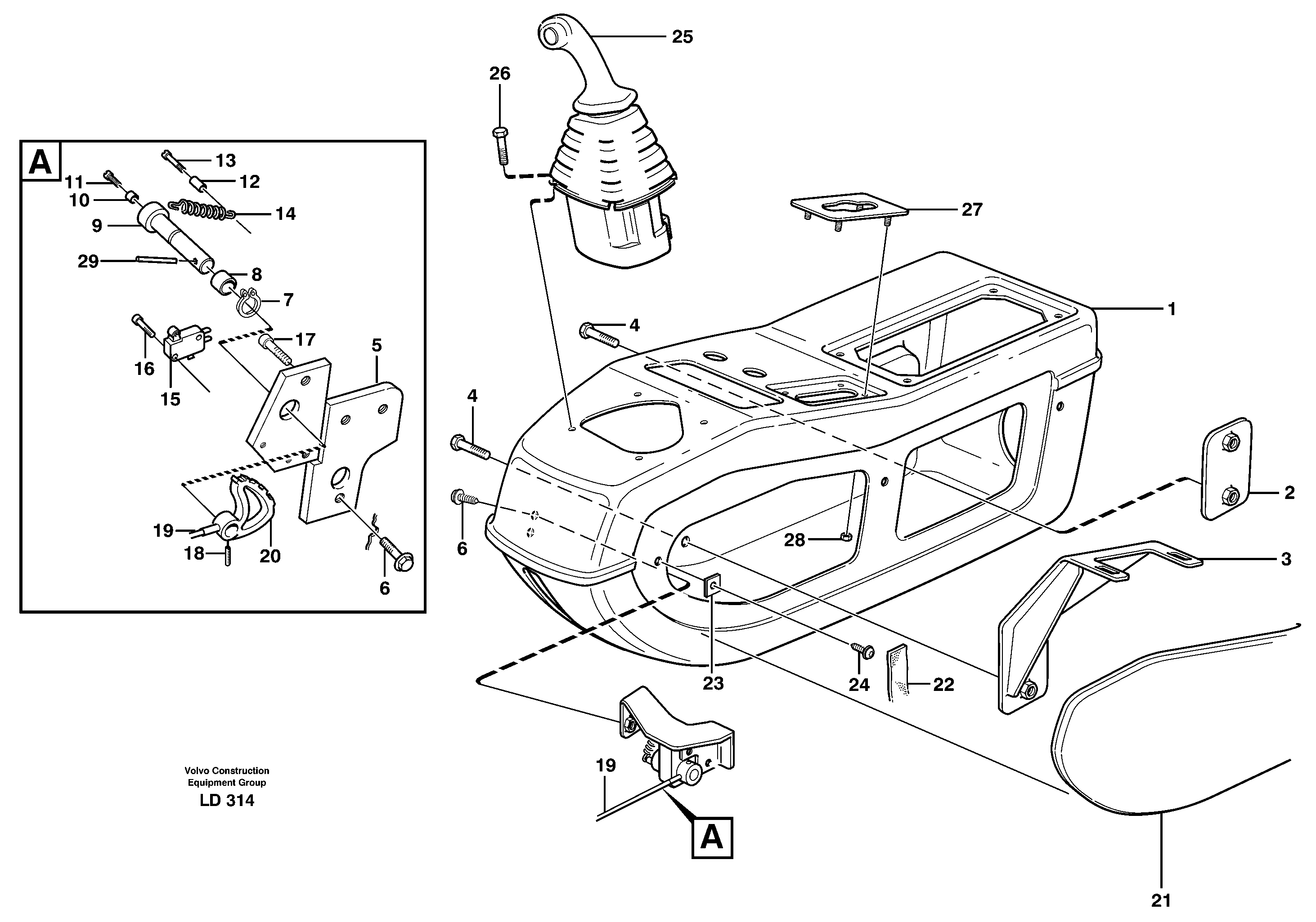 Схема запчастей Volvo EW160 - 31203 Side panel, left EW160 SER NO 1001-1912