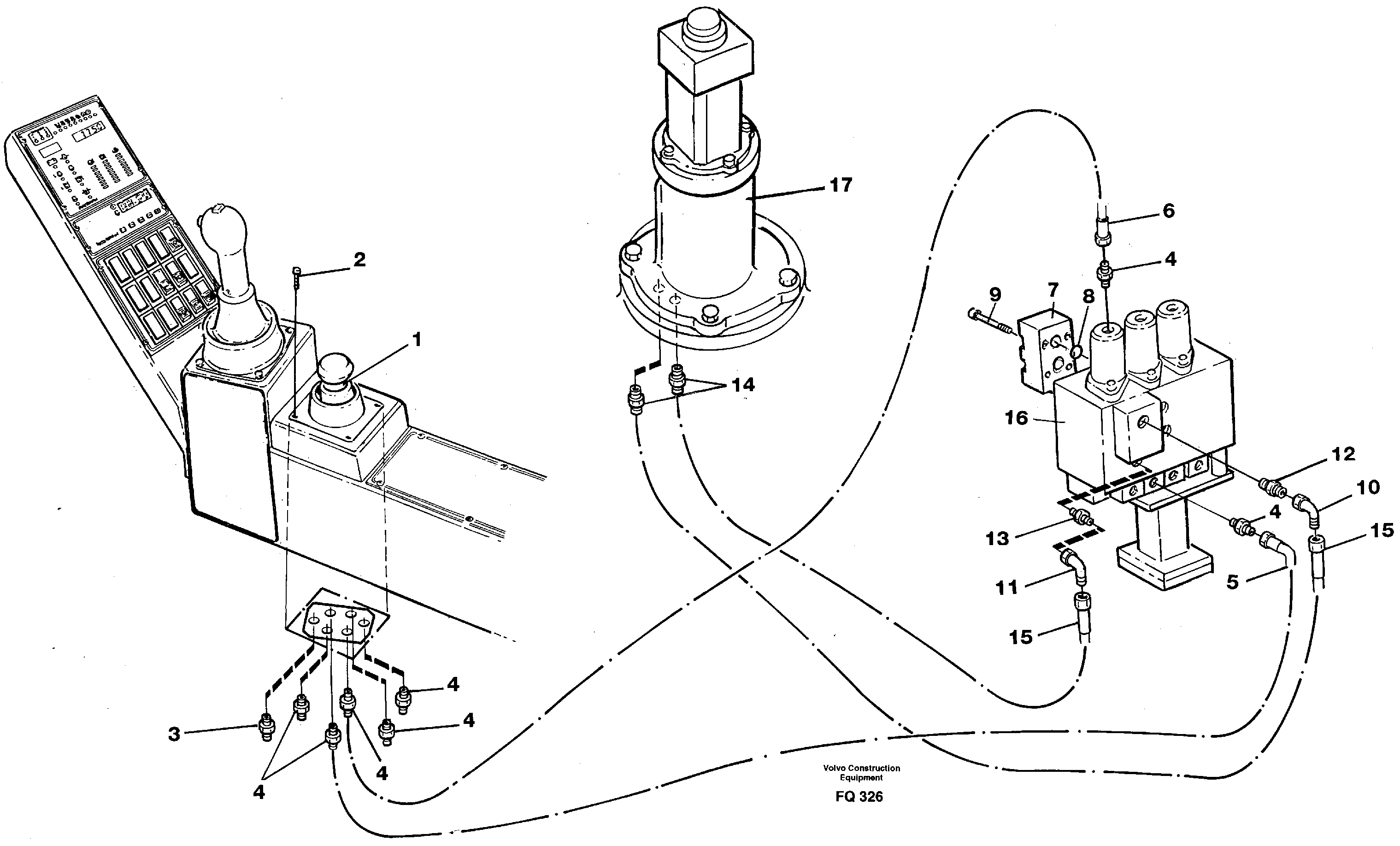Схема запчастей Volvo EC130 - 43276 Hydraulic system, dozer blade on superstructure EC130 ?KERMAN ?KERMAN EC130 SER NO - 103