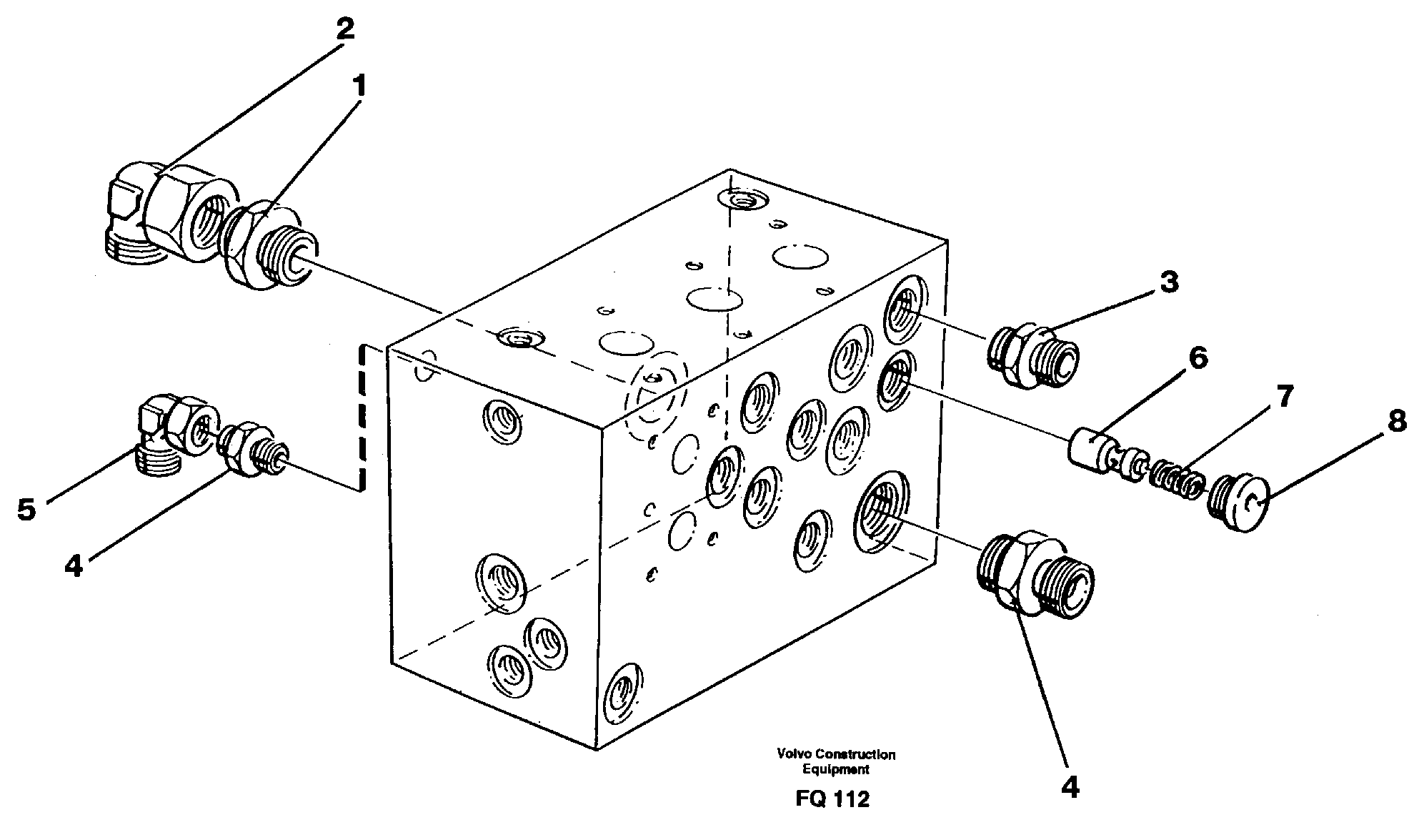 Схема запчастей Volvo EC130 - 43279 Slew valve block, fittings EC130 ?KERMAN ?KERMAN EC130 SER NO - 103