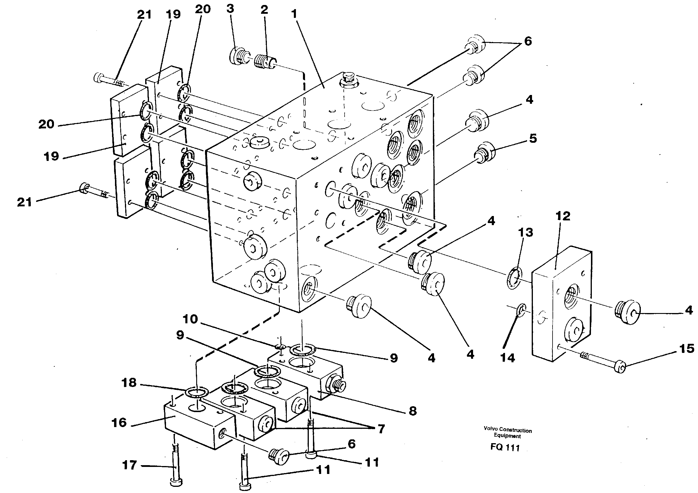 Схема запчастей Volvo EC130 - 61204 Slew valve assembly block EC130 ?KERMAN ?KERMAN EC130 SER NO - 103