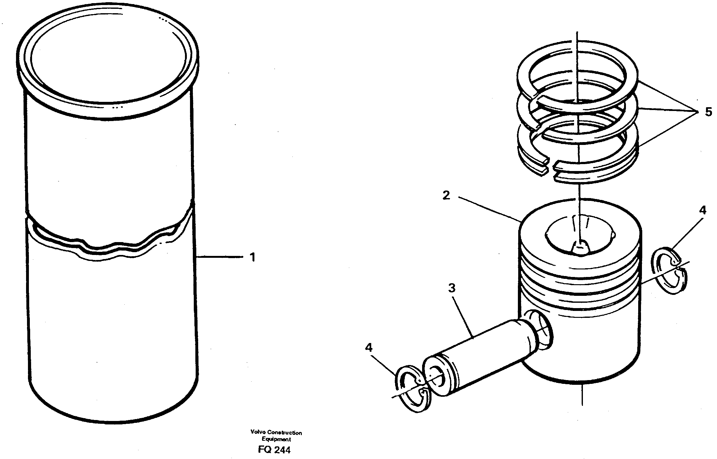 Схема запчастей Volvo EC130 - 8464 Cylinder liner and piston EC130 ?KERMAN ?KERMAN EC130 SER NO - 103