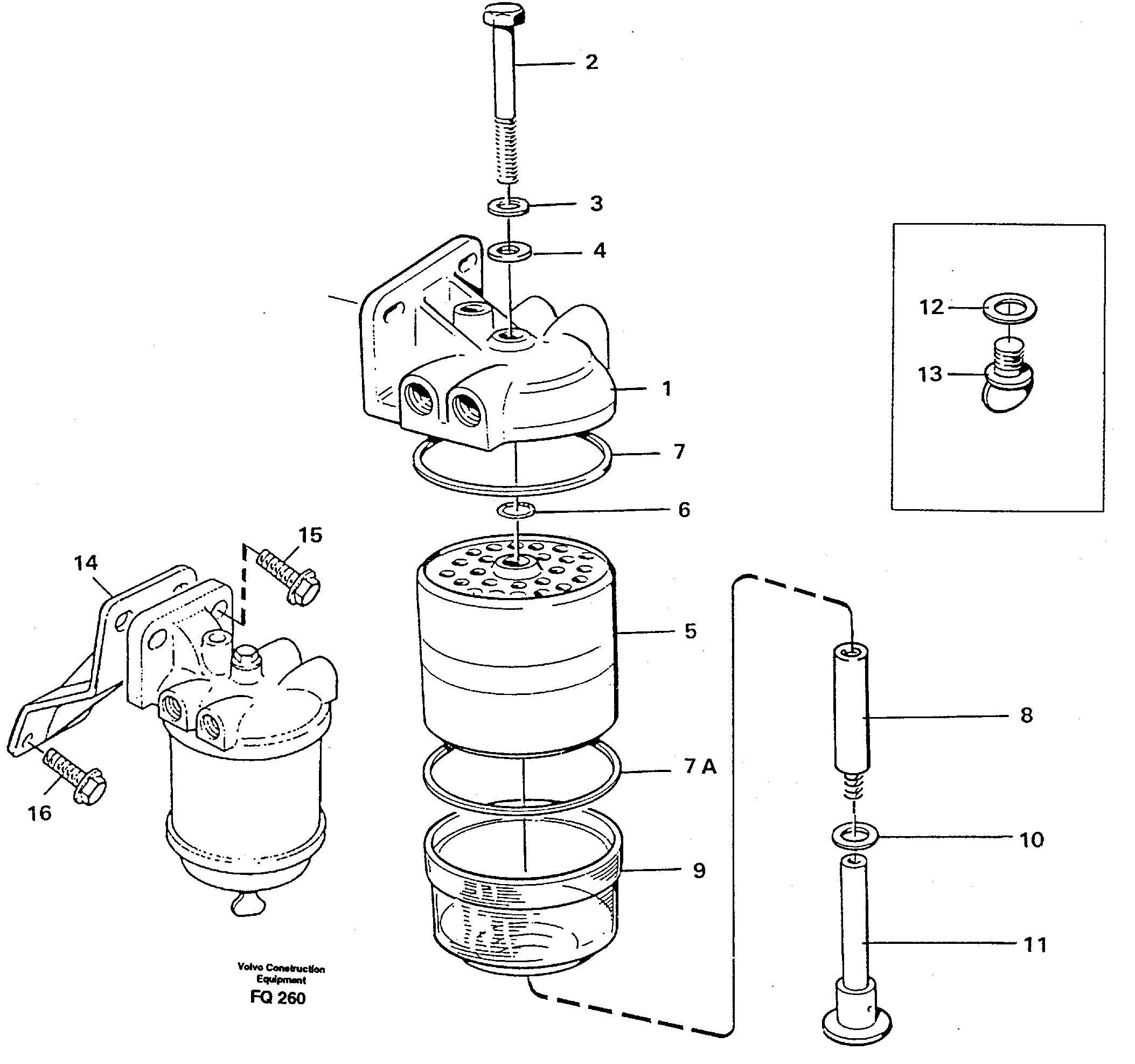 Схема запчастей Volvo EC130 - 44053 Фильтр топливный EC130 ?KERMAN ?KERMAN EC130 SER NO - 103