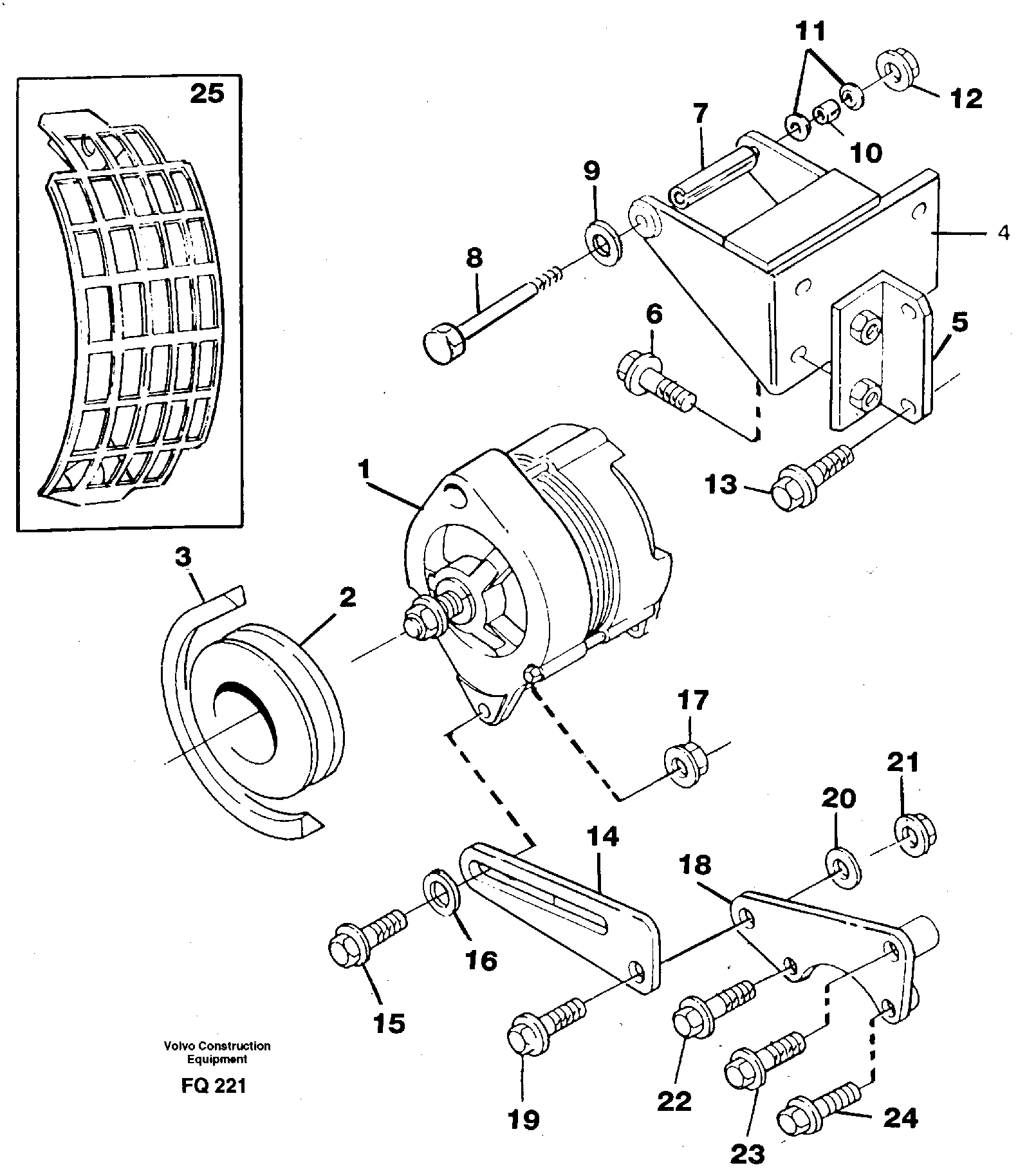 Схема запчастей Volvo EC130 - 95360 Alternator, assembly EC130 ?KERMAN ?KERMAN EC130 SER NO - 103