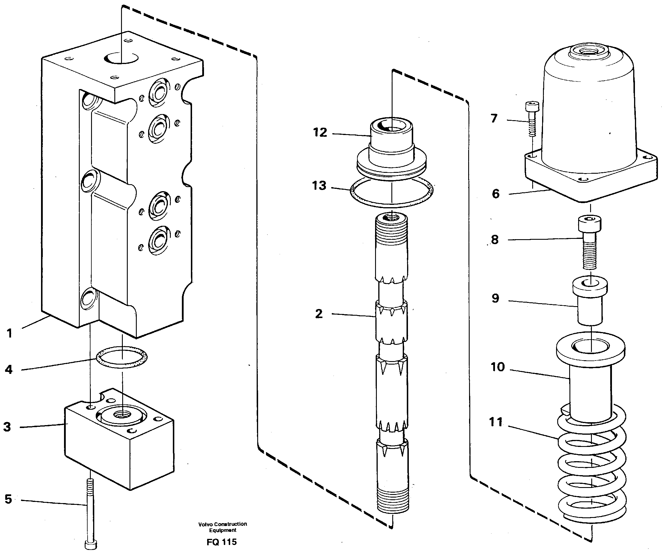 Схема запчастей Volvo EC130 - 100016 Four-way valve, dipper arm EC130 ?KERMAN ?KERMAN EC130 SER NO - 103