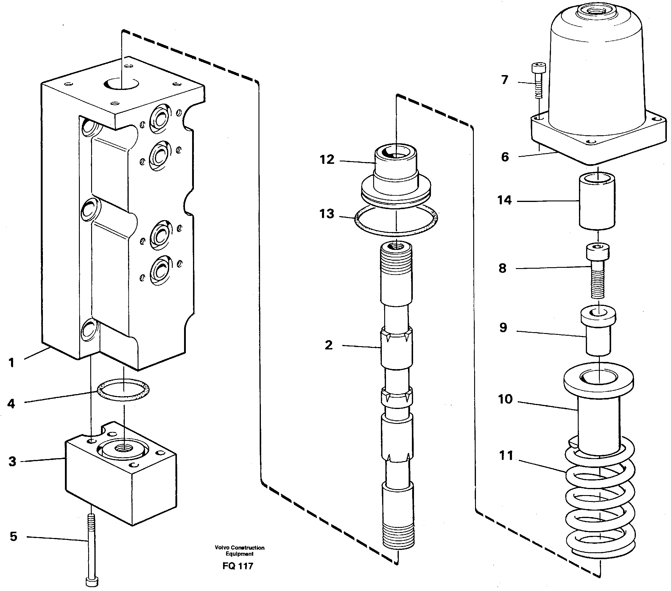 Схема запчастей Volvo EC130 - 106479 Four-way valve, boom secondary EC130 ?KERMAN ?KERMAN EC130 SER NO - 103