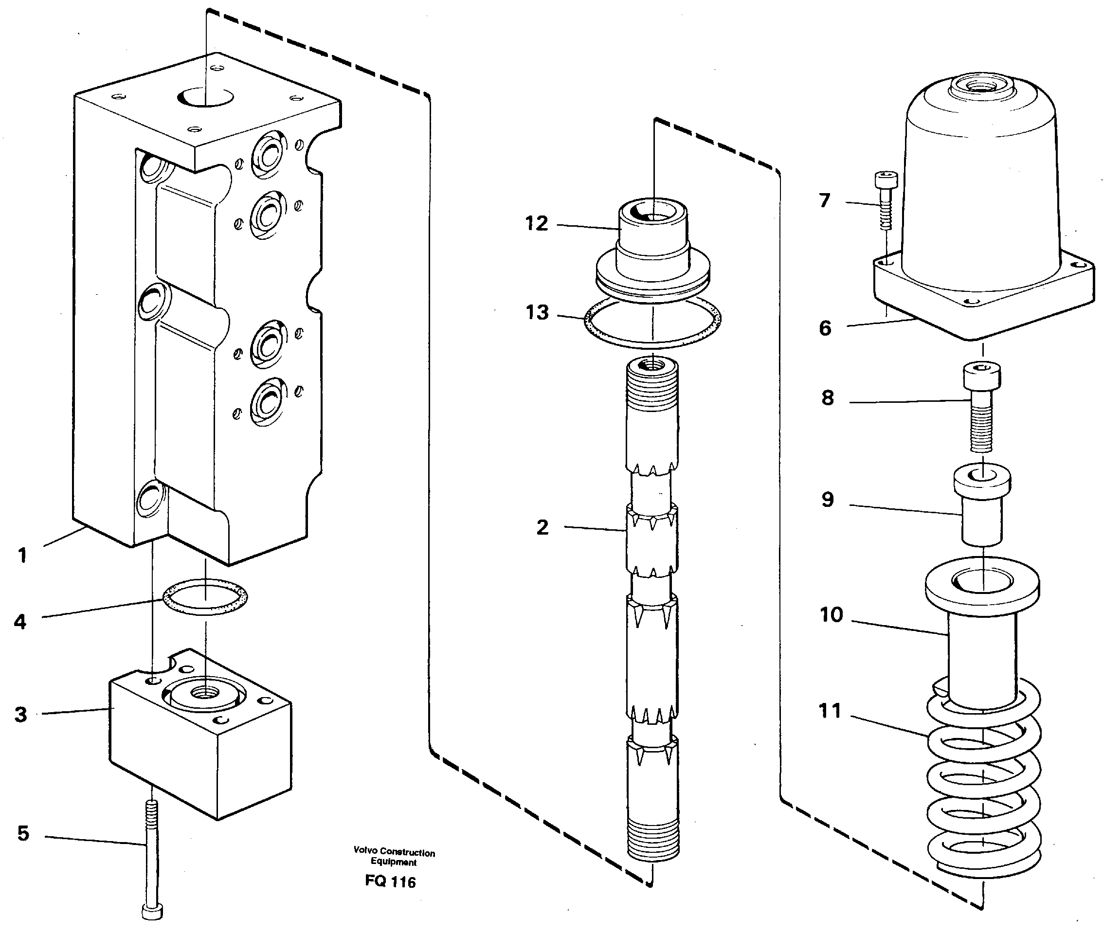 Схема запчастей Volvo EC130 - 106983 Four-way valve, bucket EC130 ?KERMAN ?KERMAN EC130 SER NO - 103