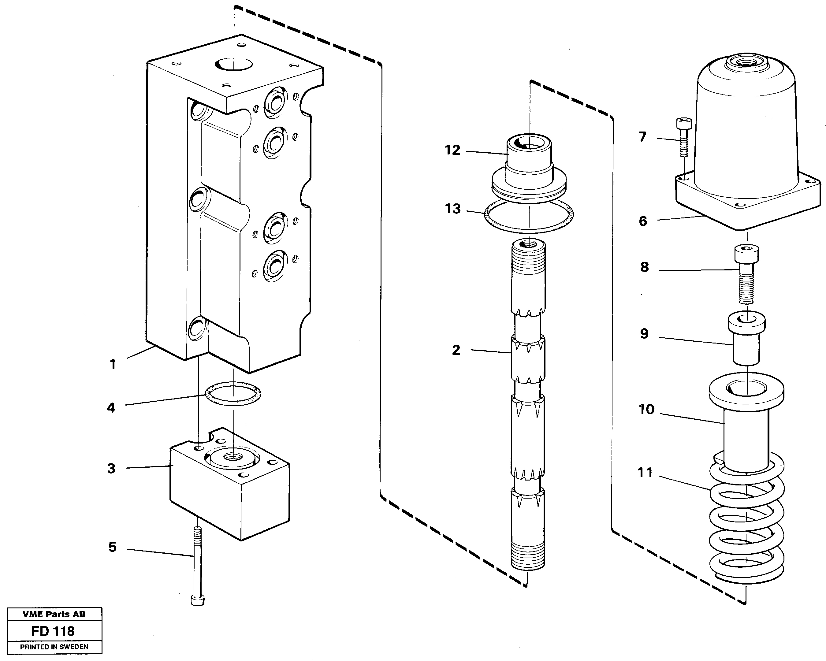 Схема запчастей Volvo EW150 - 106380 Four-way valve, bucket EW150 ?KERMAN ?KERMAN EW150 SER NO - 318