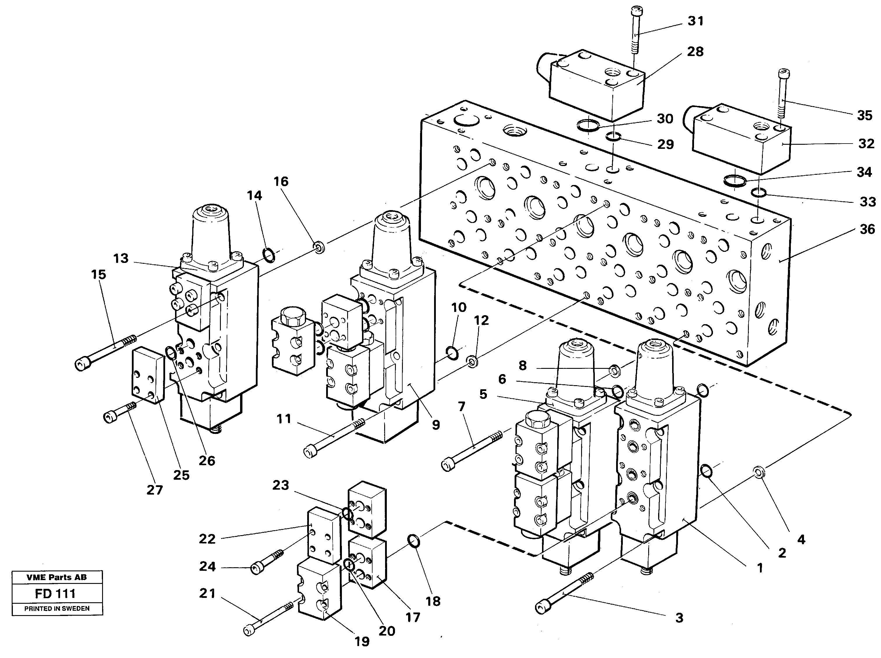 Схема запчастей Volvo EW150 - 1922 Main valve assembly valves EW150 ?KERMAN ?KERMAN EW150 SER NO - 318