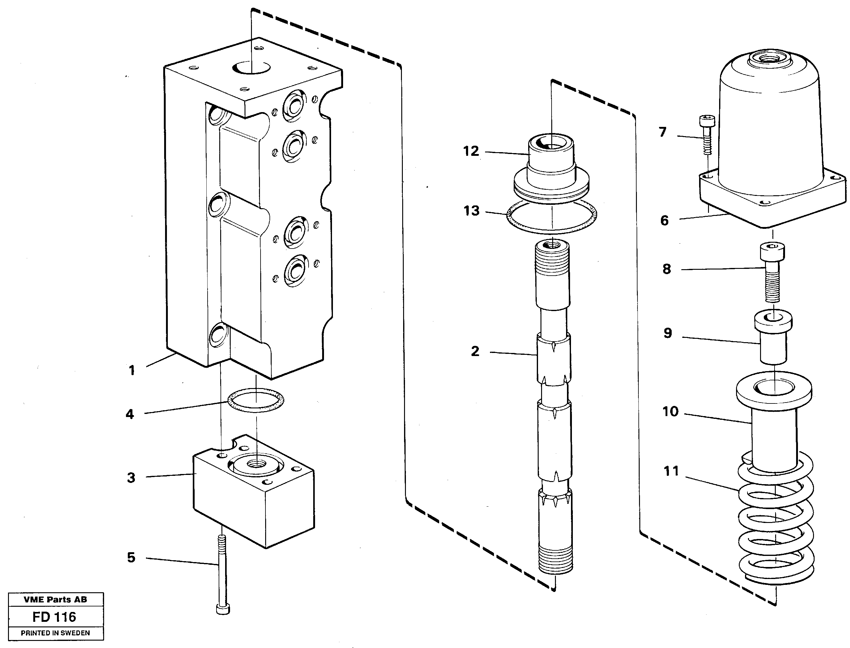 Схема запчастей Volvo EW150 - 96368 Four-way valve, boom primary EW150 ?KERMAN ?KERMAN EW150 SER NO - 318