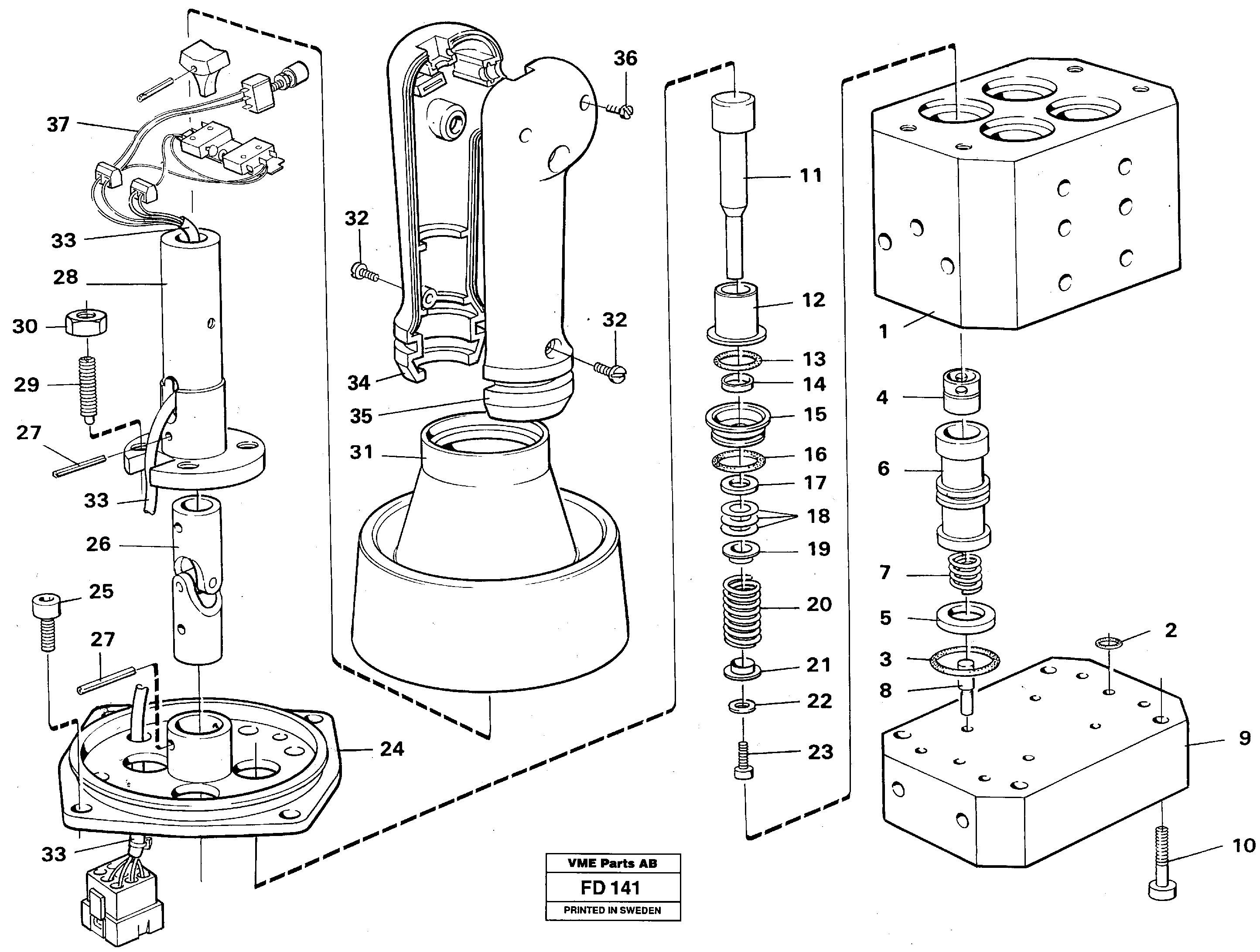 Схема запчастей Volvo EW150 - 35074 Control pressure valve EW150 ?KERMAN ?KERMAN EW150 SER NO - 318