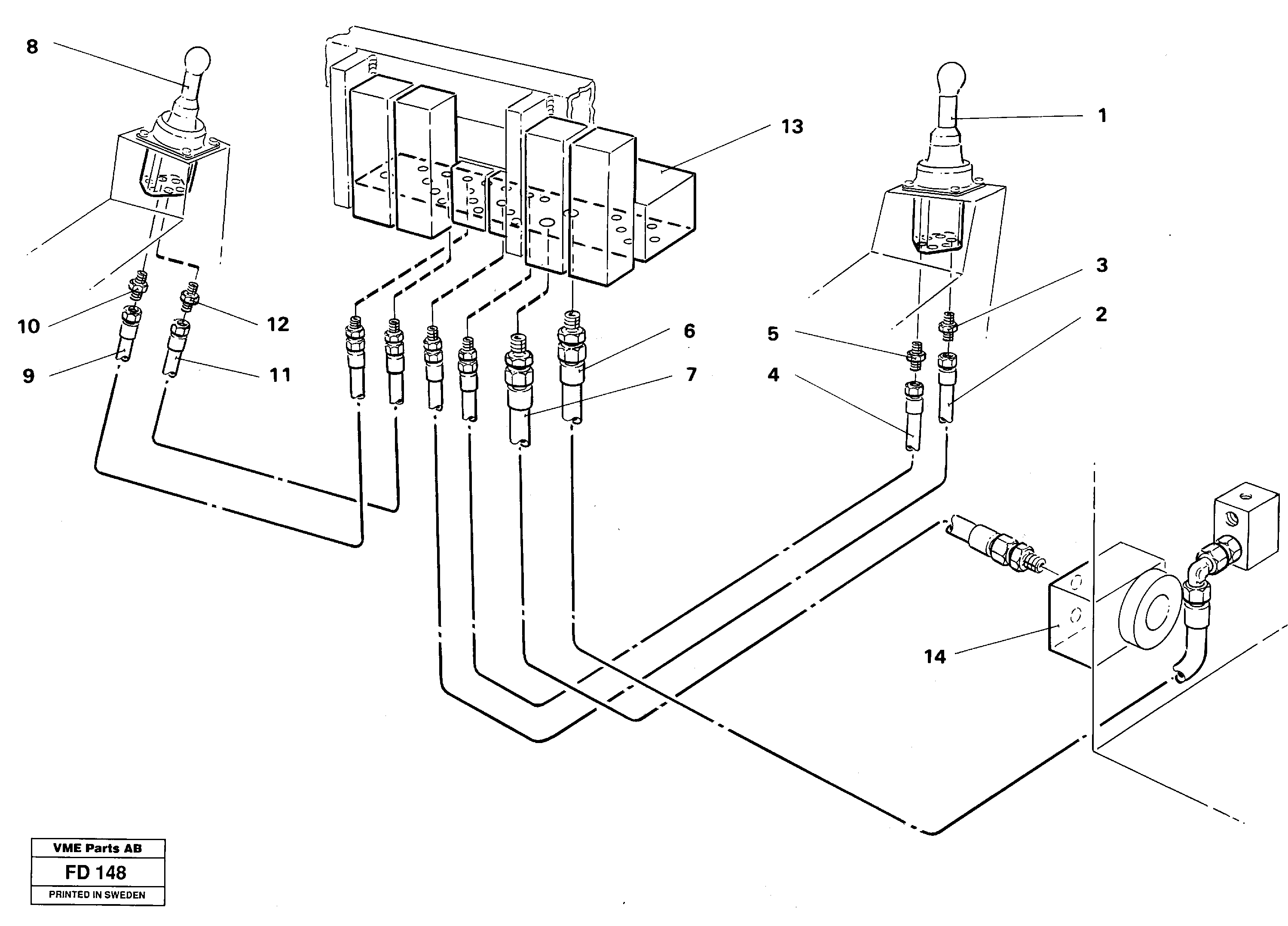 Схема запчастей Volvo EW150 - 35079 Servo hydraulics, return line tank EW150 ?KERMAN ?KERMAN EW150 SER NO - 318