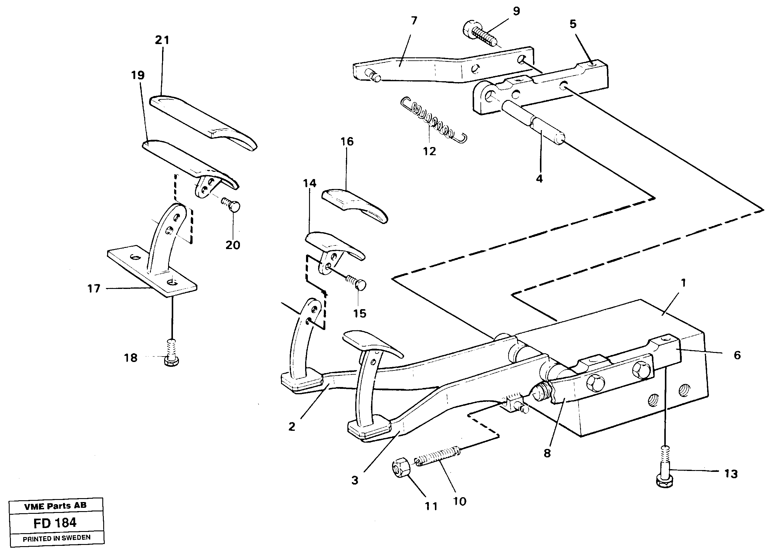 Схема запчастей Volvo EW150 - 30147 Pedal valve with foot rest EW150 ?KERMAN ?KERMAN EW150 SER NO - 318