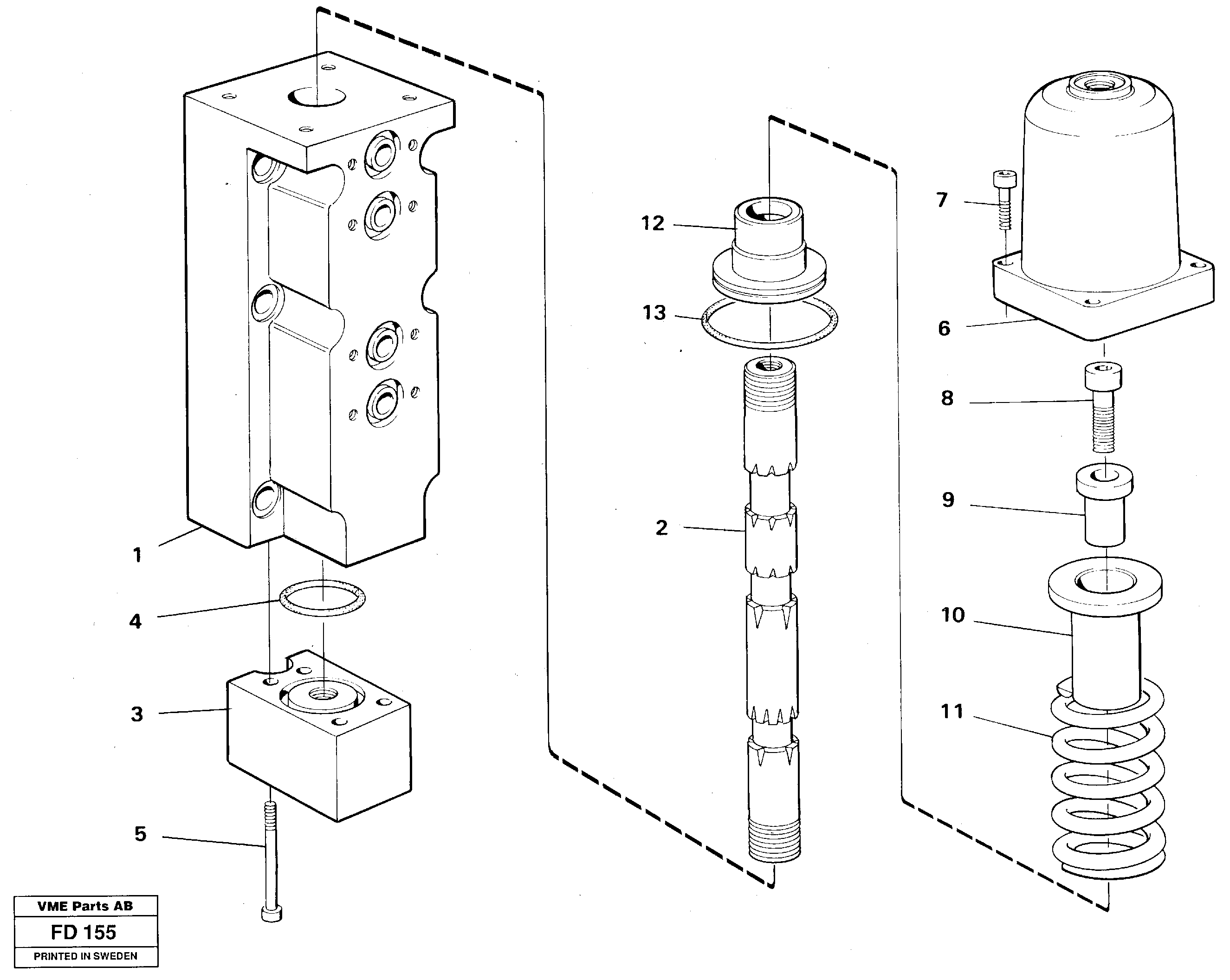 Схема запчастей Volvo EW150 - 98274 Four-way valve, slope bucket/rotating hydraulic EW150 ?KERMAN ?KERMAN EW150 SER NO - 318