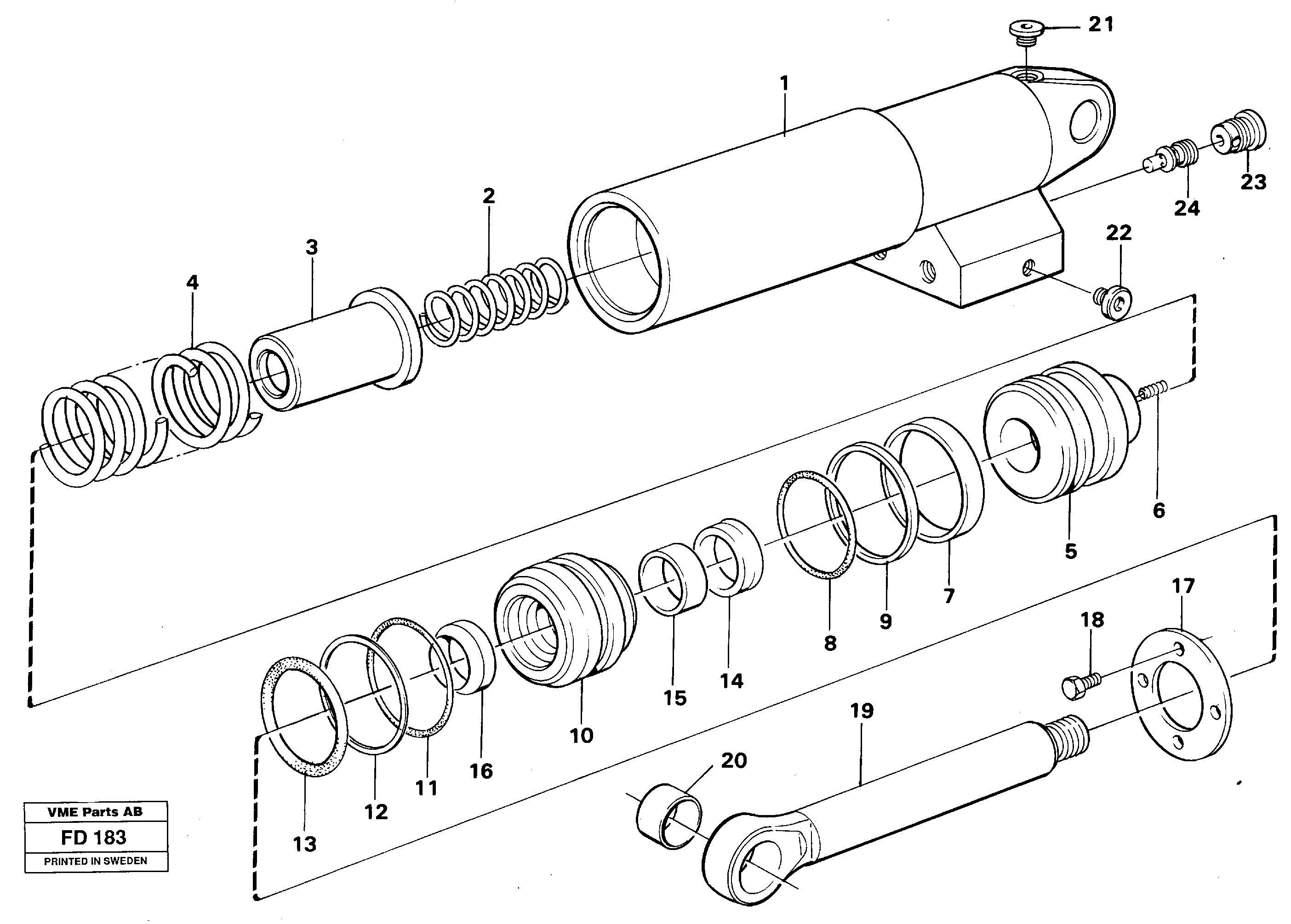 Схема запчастей Volvo EW150 - 66242 Hydraulic cylinder, quick attachment EW150 ?KERMAN ?KERMAN EW150 SER NO - 318