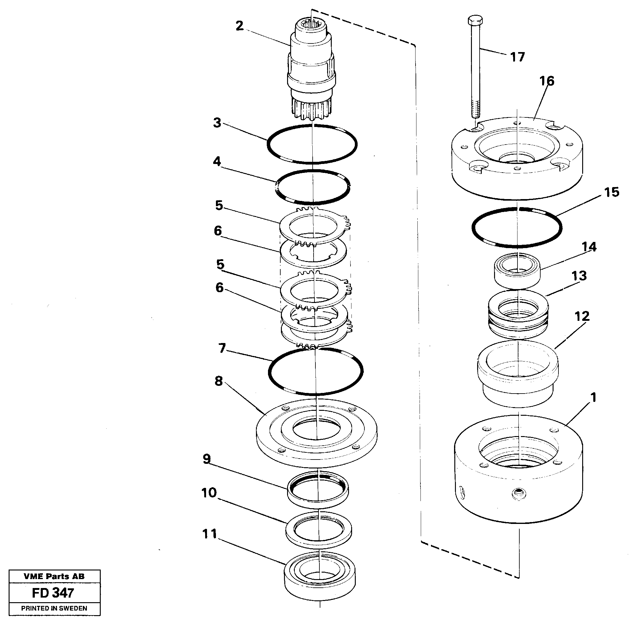 Схема запчастей Volvo EW150 - 30339 Slewing brake EW150 ?KERMAN ?KERMAN EW150 SER NO - 318