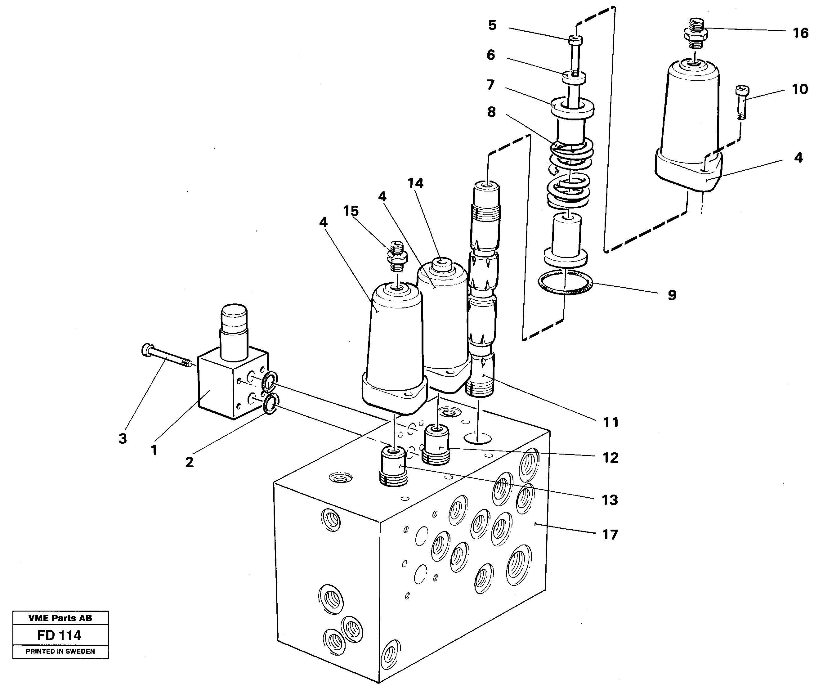 Схема запчастей Volvo EW150 - 33717 Slew valve assembly valve EW150 ?KERMAN ?KERMAN EW150 SER NO - 318