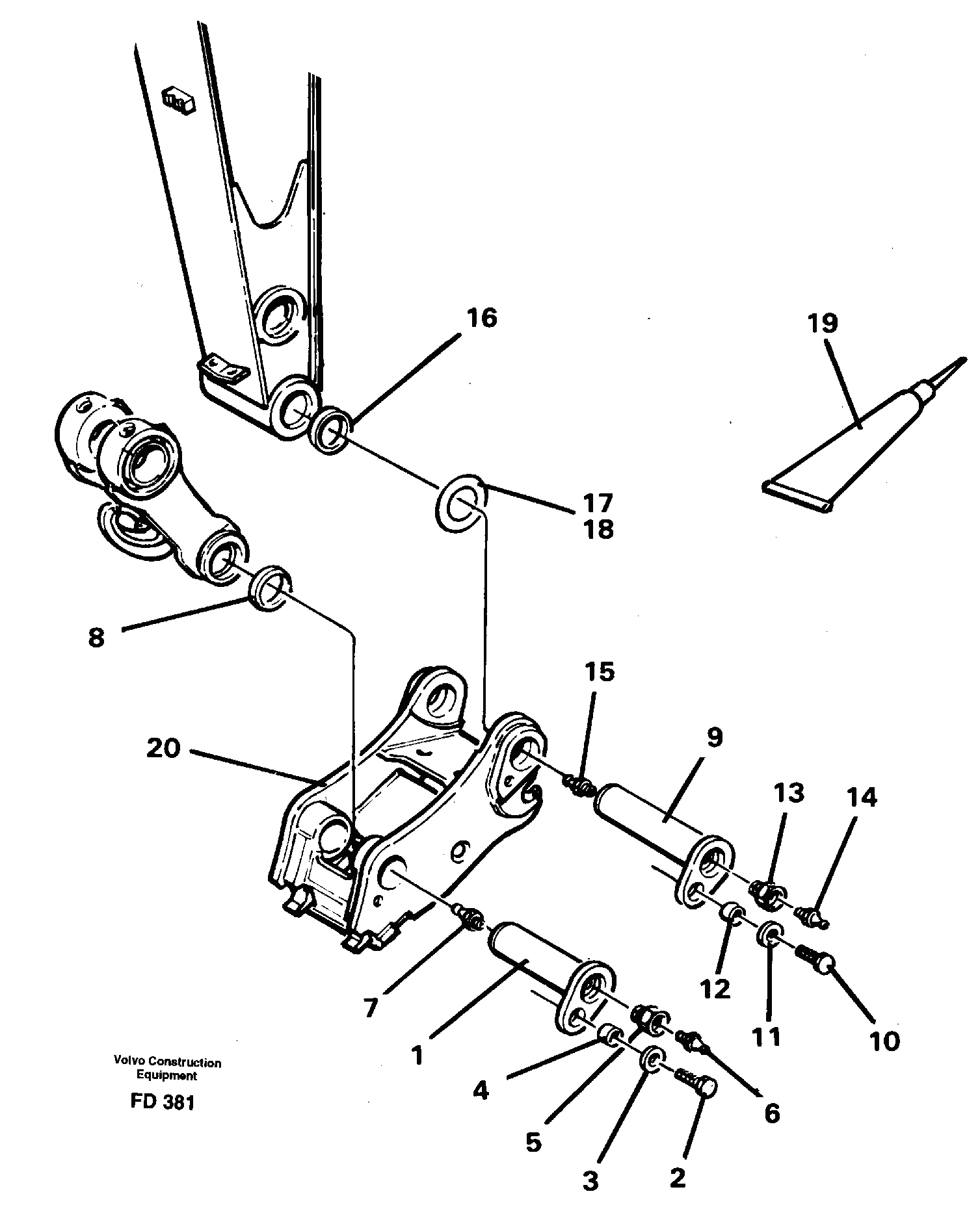 Схема запчастей Volvo EW150 - 34298 Attachements, dipper arm-quickfit EW150 ?KERMAN ?KERMAN EW150 SER NO - 318