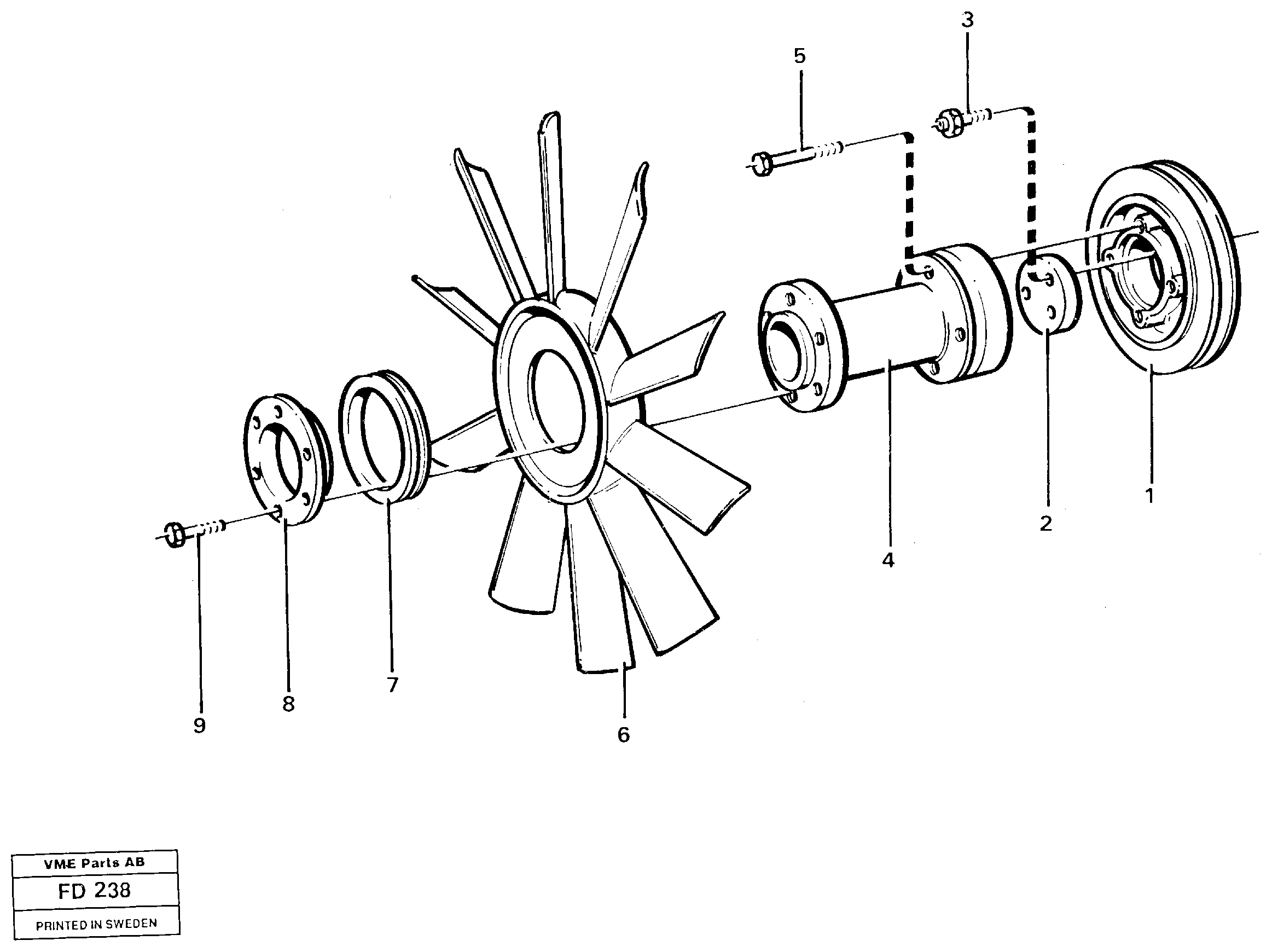 Схема запчастей Volvo EW150 - 27853 Fan EW150 ?KERMAN ?KERMAN EW150 SER NO - 318