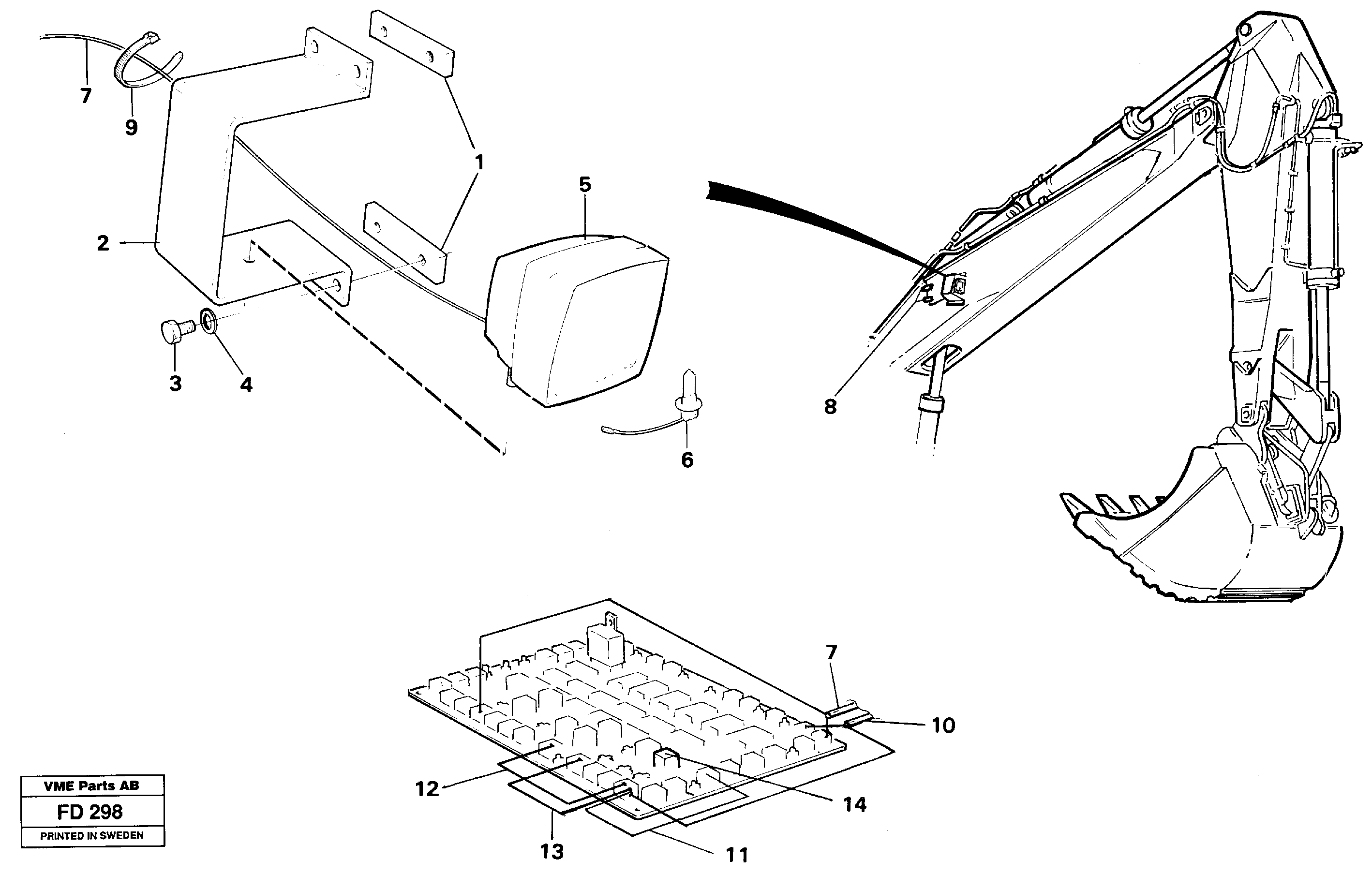Схема запчастей Volvo EW150 - 34764 Working lamp on adjustable boom, left and right EW150 ?KERMAN ?KERMAN EW150 SER NO - 318