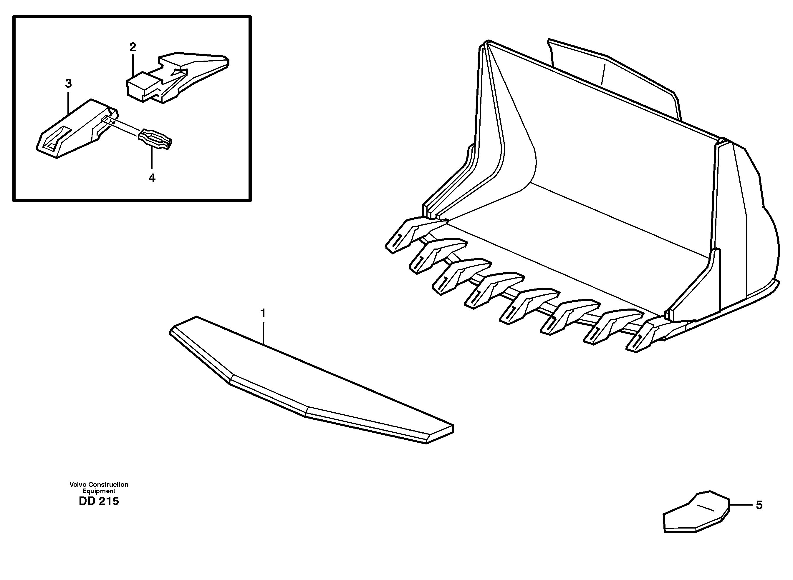 Схема запчастей Volvo EW150 - 29931 Bucket, truncated vec lip with teeth ATTACHMENTS ATTACHMENTS BUCKETS