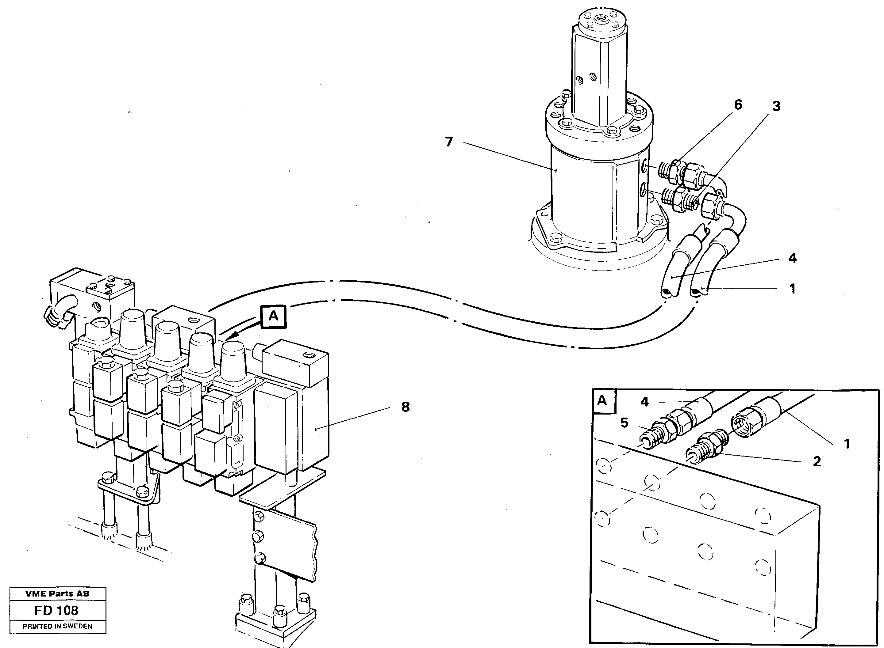 Схема запчастей Volvo EW150 - 35324 Hydraulic system, transport in uppercarrige EW150 ?KERMAN ?KERMAN EW150 SER NO - 318