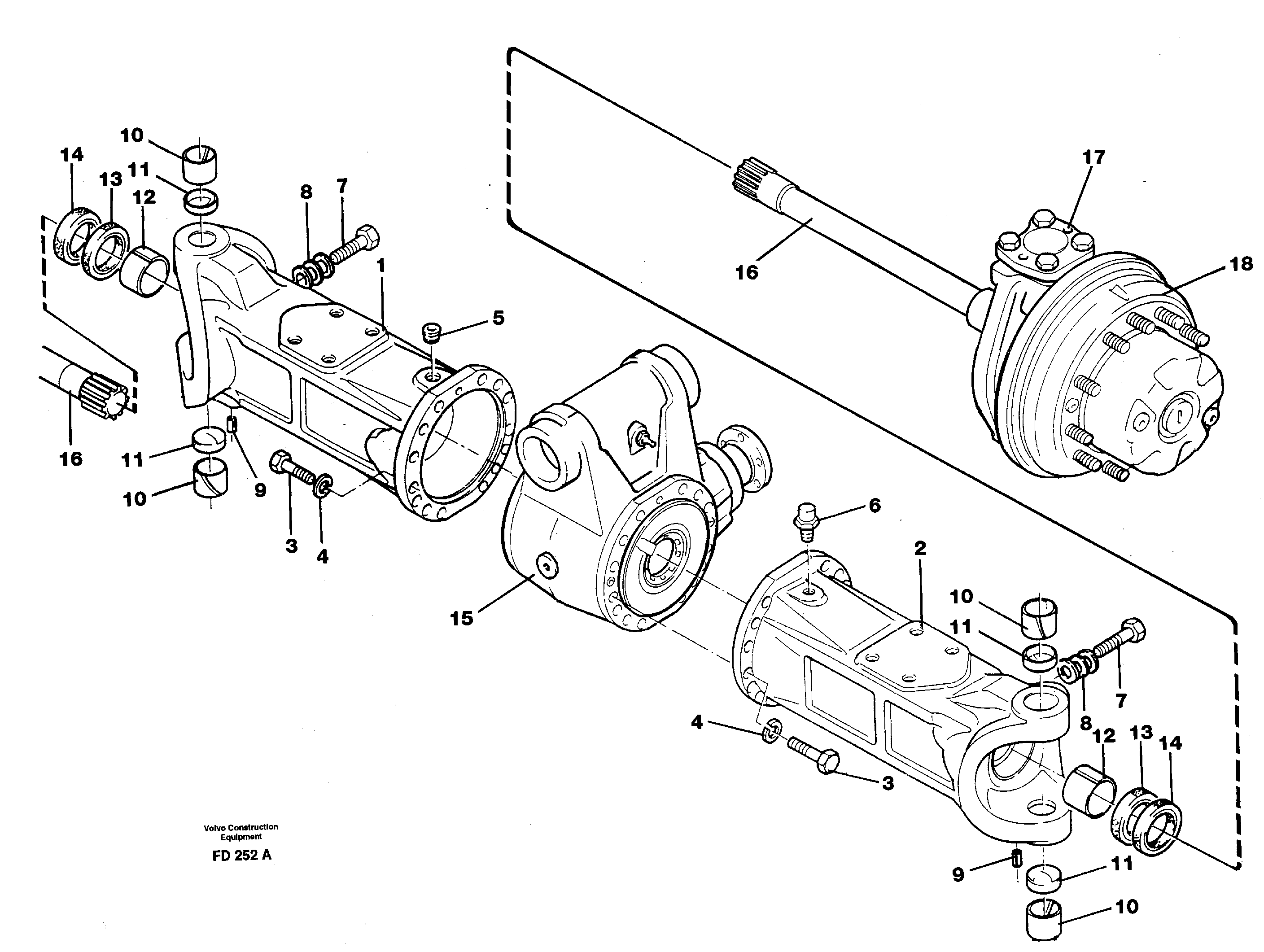 Схема запчастей Volvo EW150 - 33638 Axle beam EW150 ?KERMAN ?KERMAN EW150 SER NO - 318