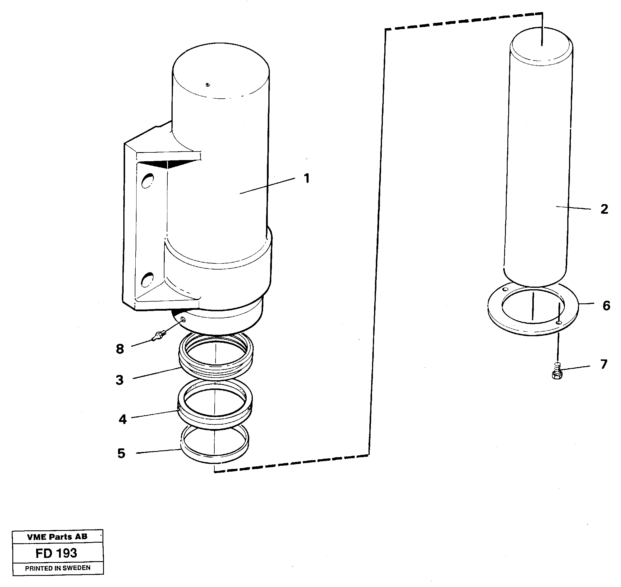 Схема запчастей Volvo EW150 - 34088 Axle locking cylinder EW150 ?KERMAN ?KERMAN EW150 SER NO - 318