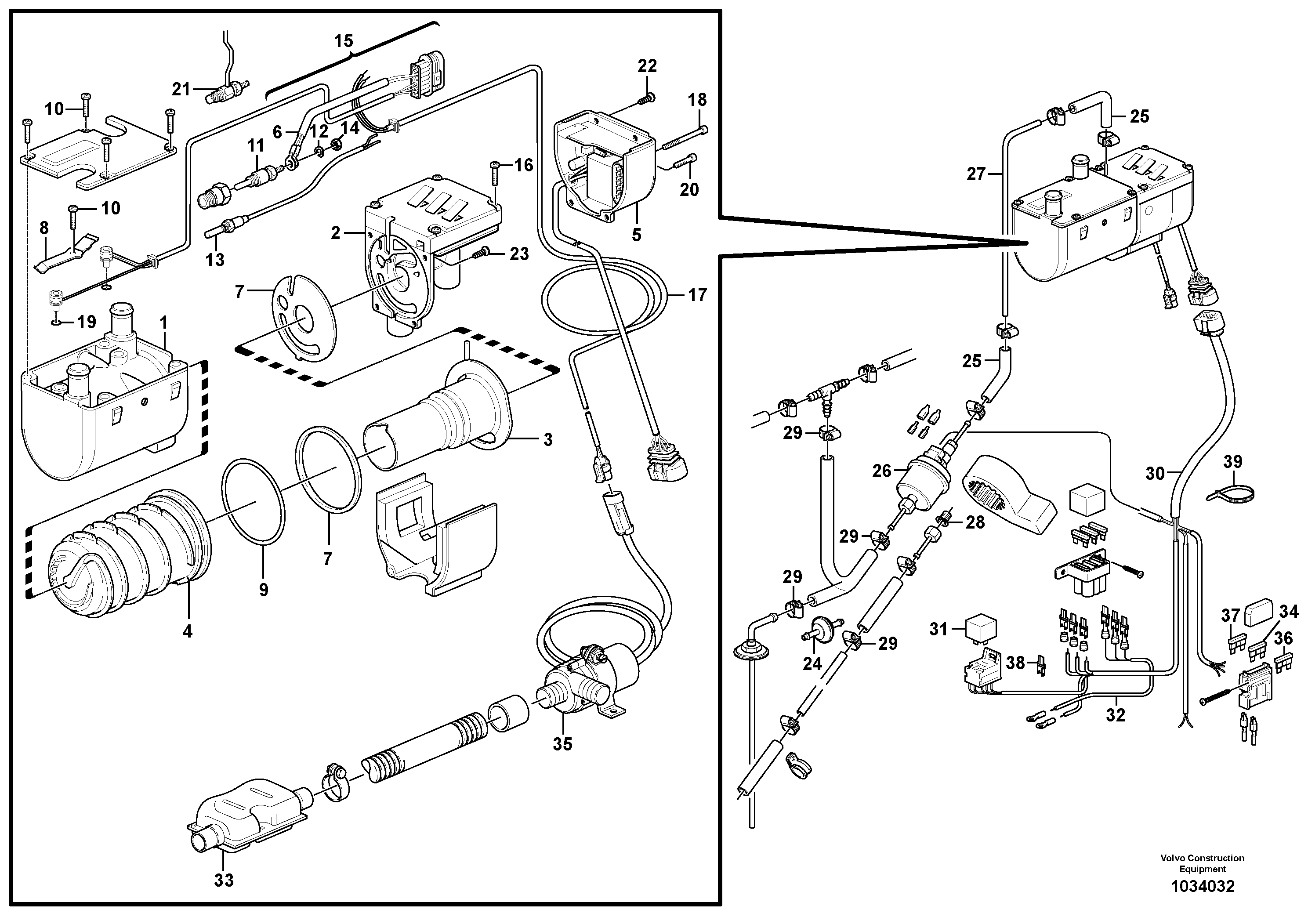 Схема запчастей Volvo EW230C - 52097 Heating unit EW230C