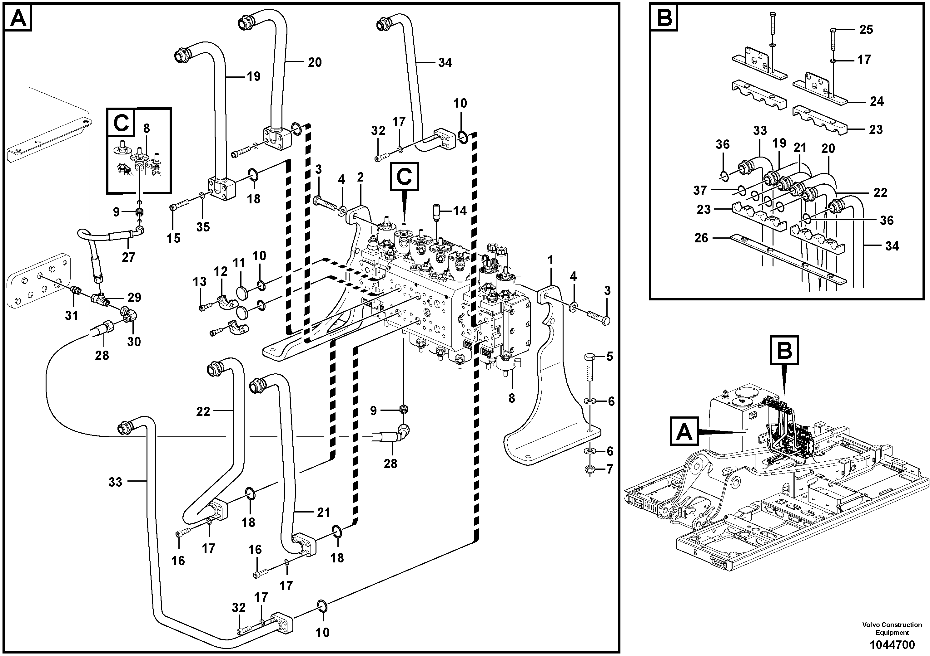 Схема запчастей Volvo EW230C - 32295 Hydraulic valve EW230C