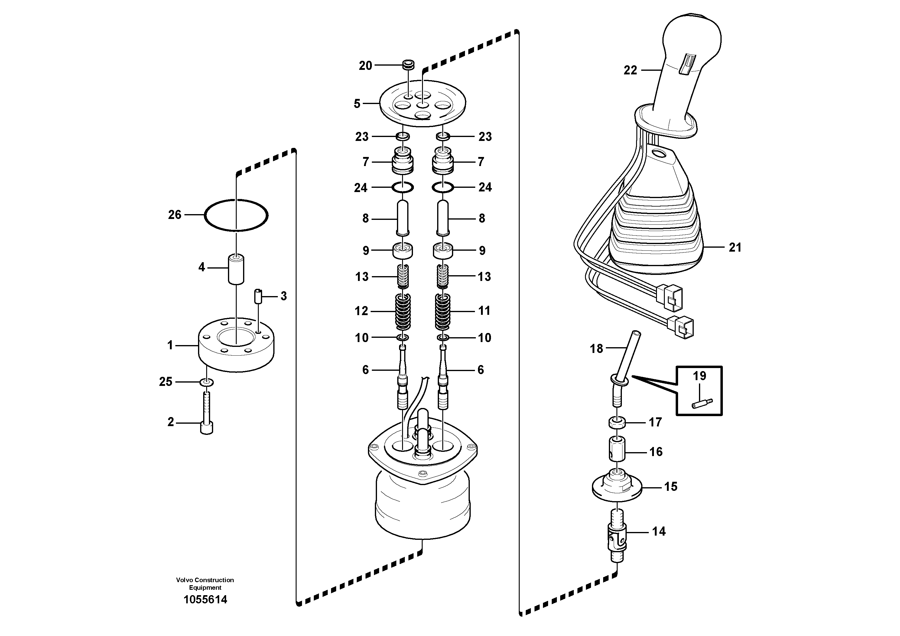 Схема запчастей Volvo EW230C - 21399 Servo system, remote control valve EW230C