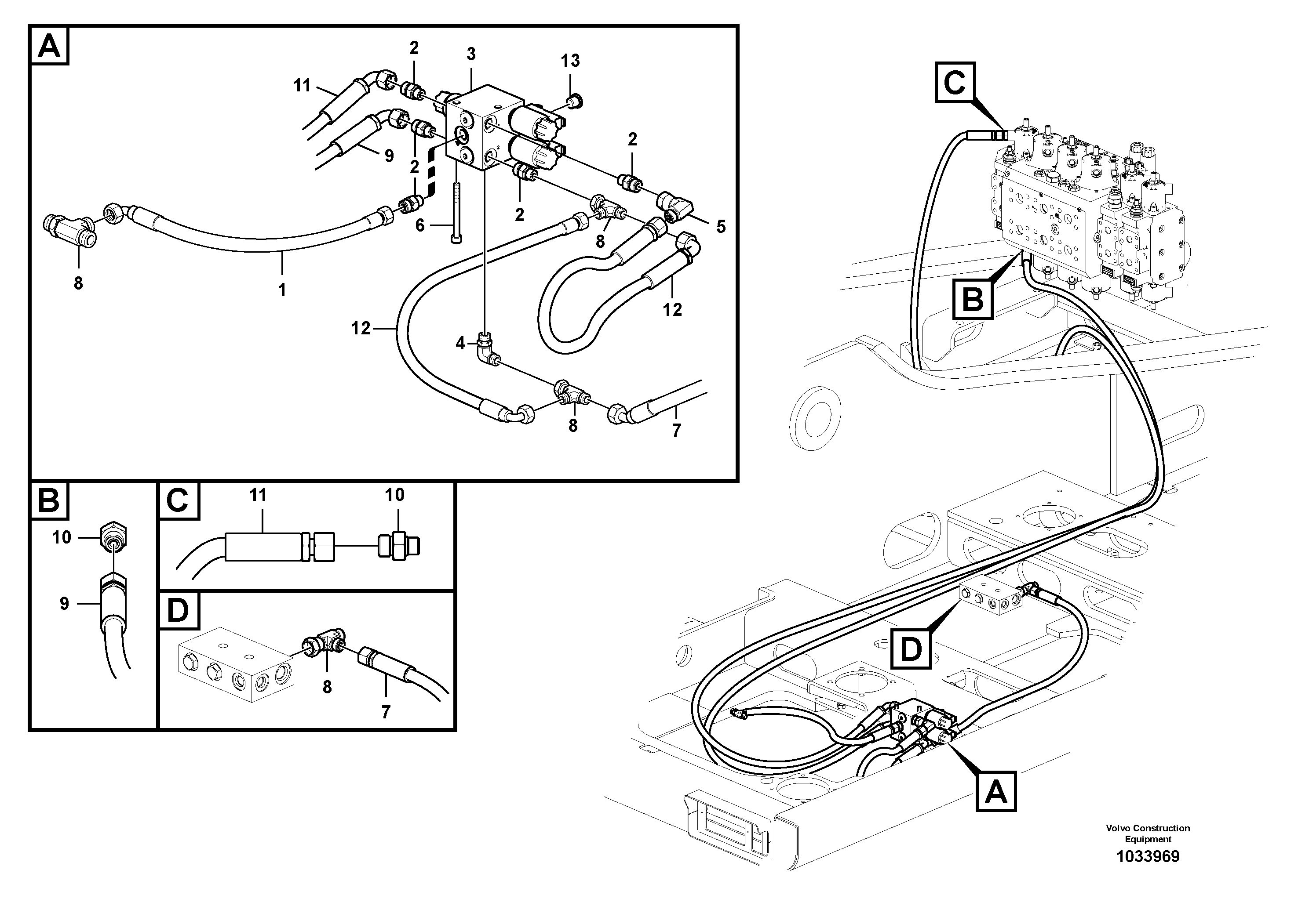 Схема запчастей Volvo EW230C - 77116 Servo system, hammer and shear EW230C