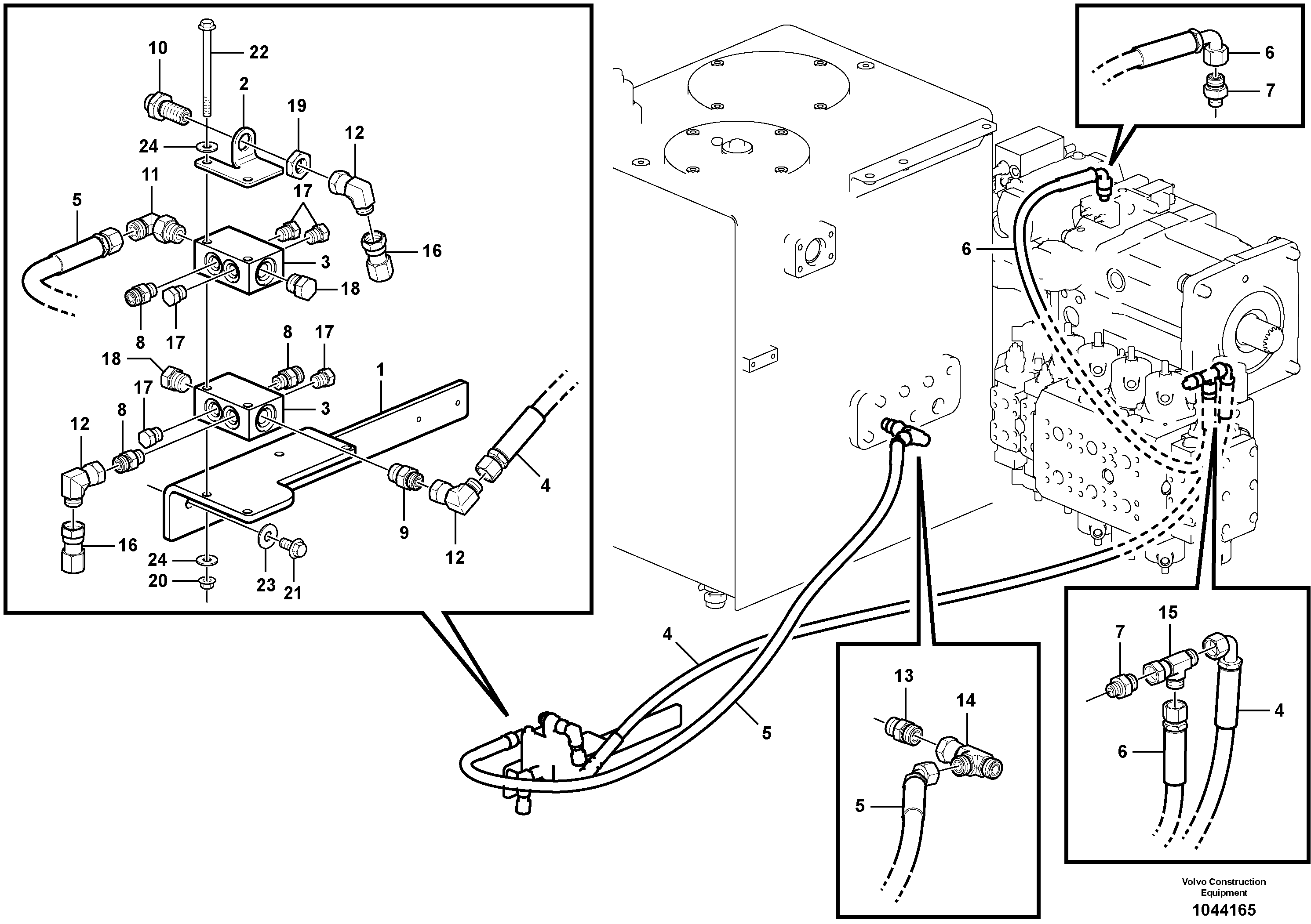 Схема запчастей Volvo EW230C - 77737 Servo system, load-sensing EW230C