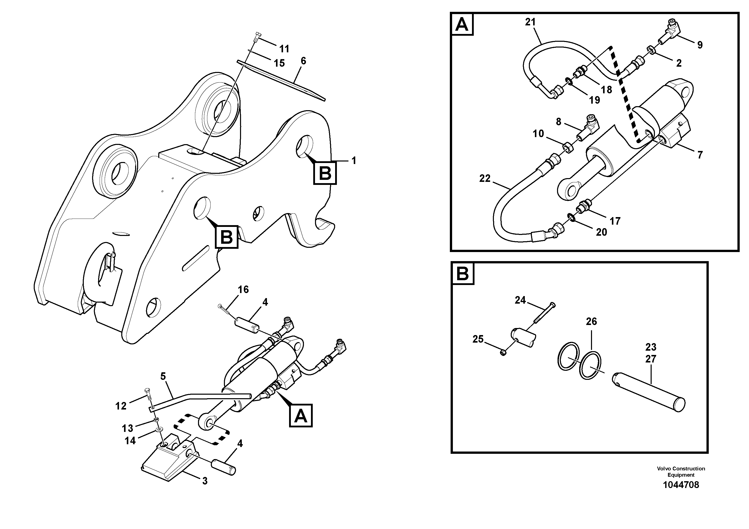 Схема запчастей Volvo EW230C - 73045 Attachment bracket, quickfit EW230C