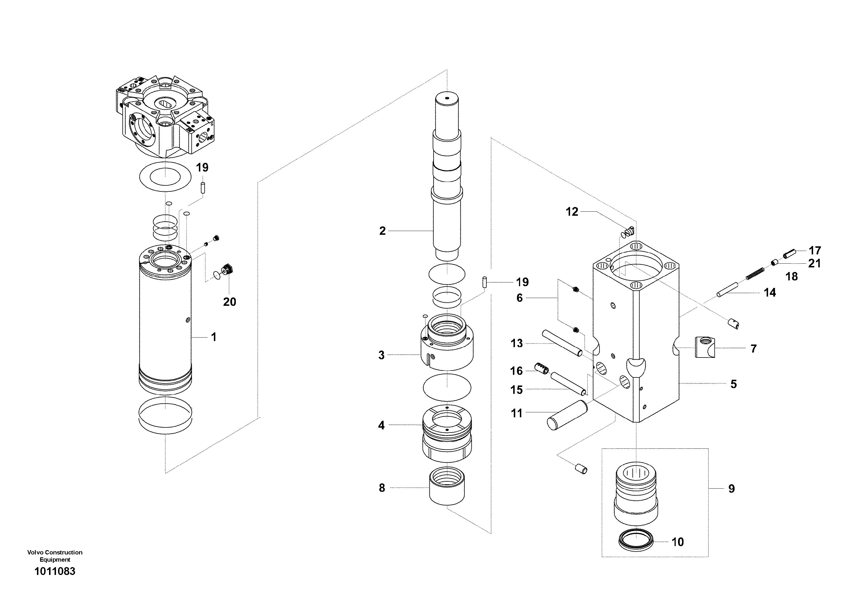 Схема запчастей Volvo EW230C - 47147 Hydraulic Hammer, Accumulator Housing EW230C