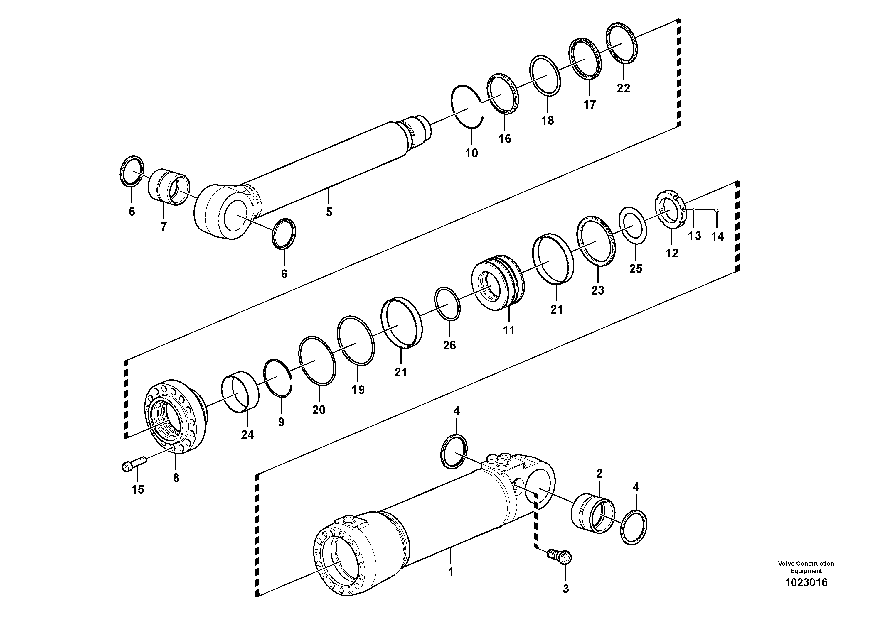 Схема запчастей Volvo EW230C - 99791 Stabiliser cylinder EW230C