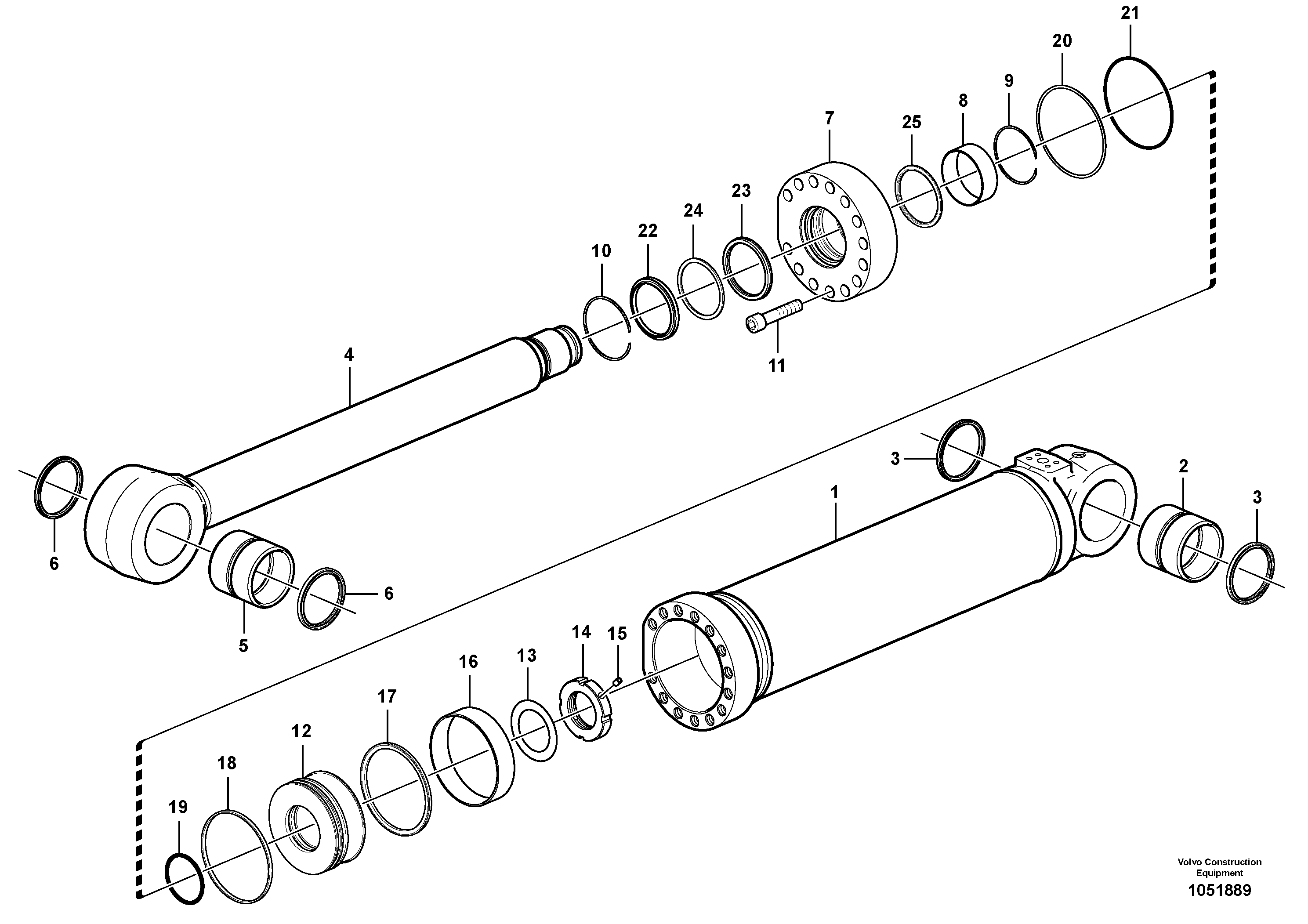 Схема запчастей Volvo EW230C - 105282 Boom cylinder, adjustable 2nd EW230C