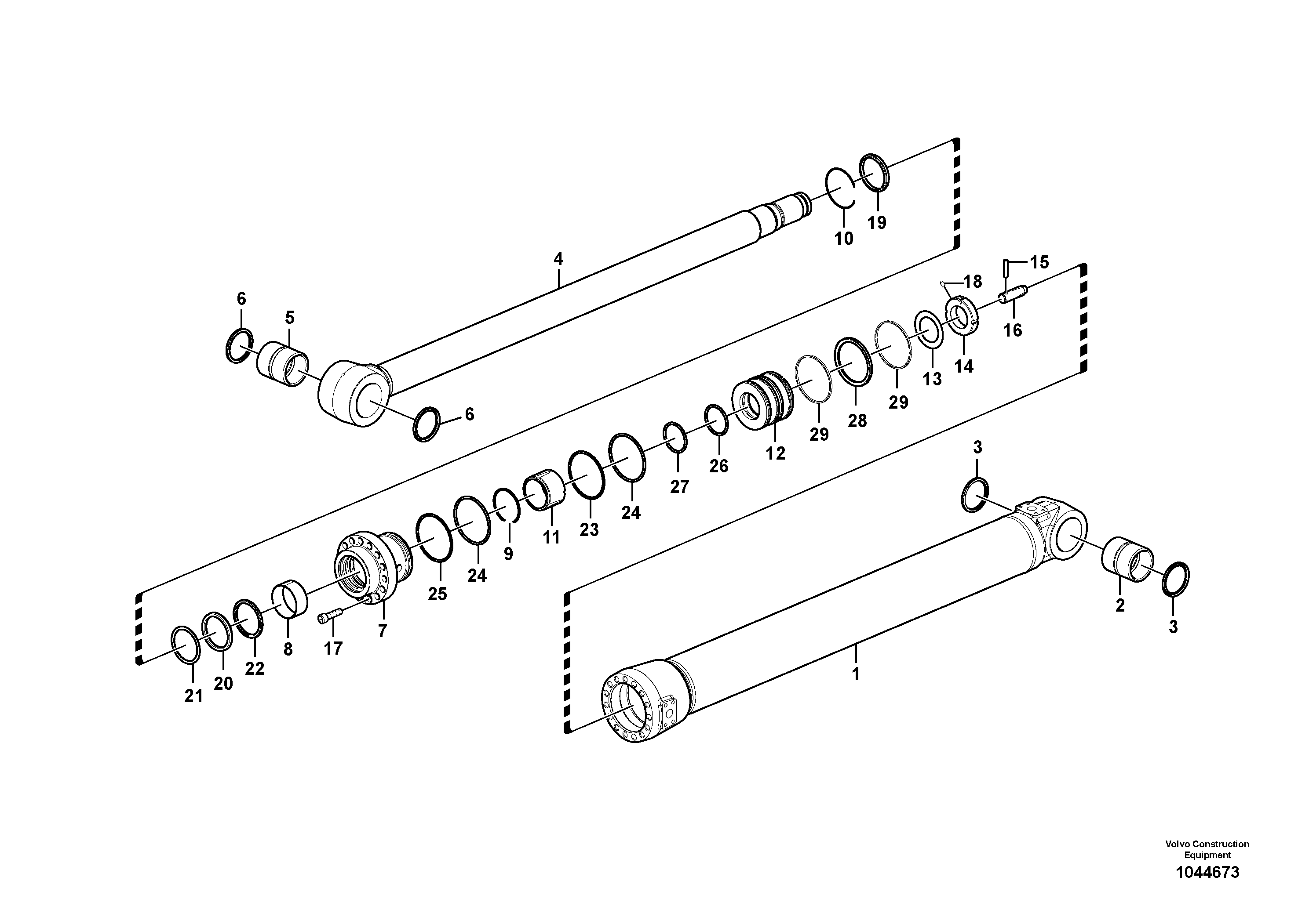 Схема запчастей Volvo EW230C - 99784 Dipper arm cylinder EW230C