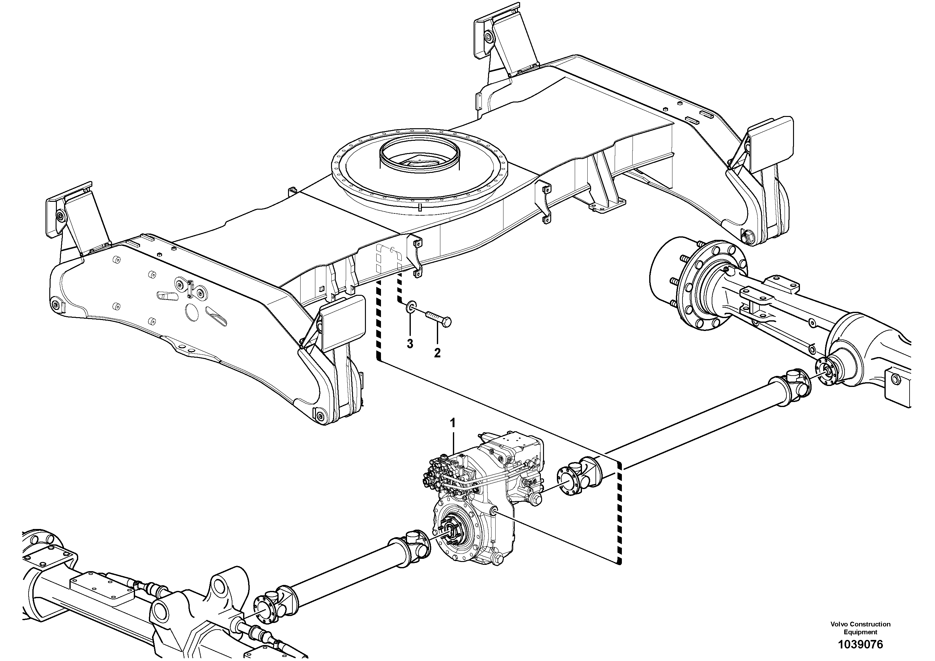 Схема запчастей Volvo EW230C - 45893 Drop box with fitting parts EW230C