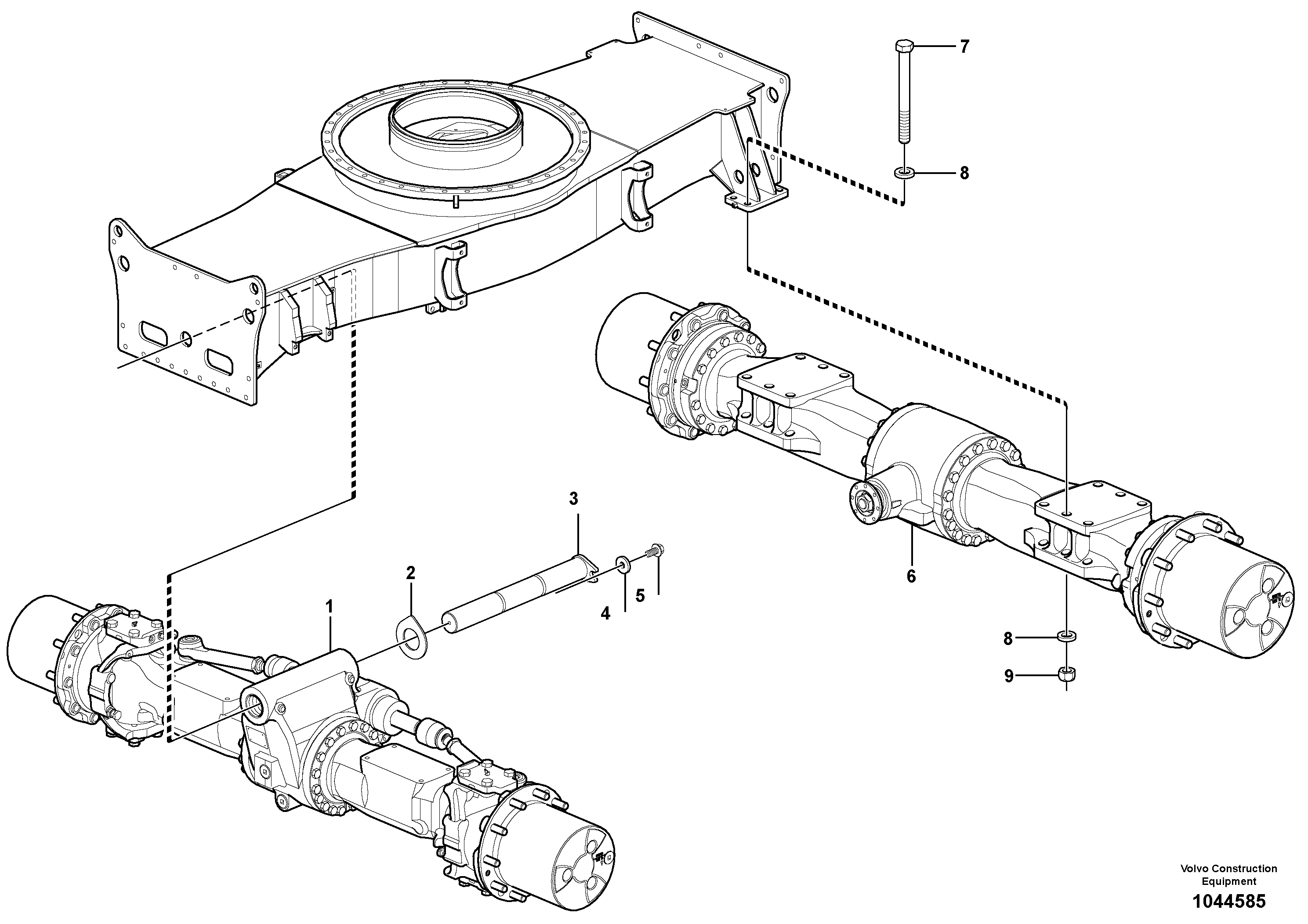 Схема запчастей Volvo EW230C - 28708 Planet axles with fitting parts EW230C