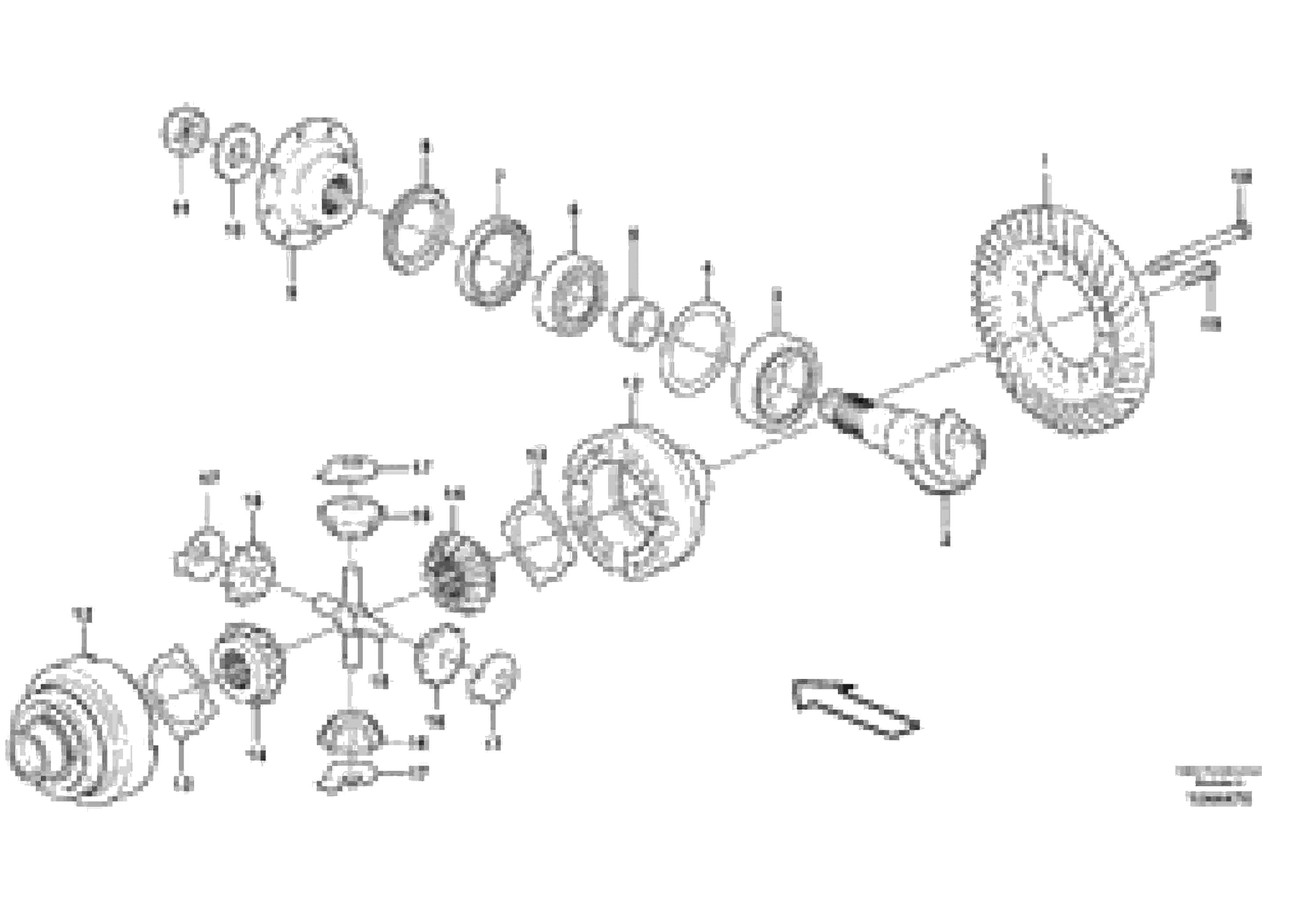 Схема запчастей Volvo EW230C - 99808 Rear axle, Differential EW230C