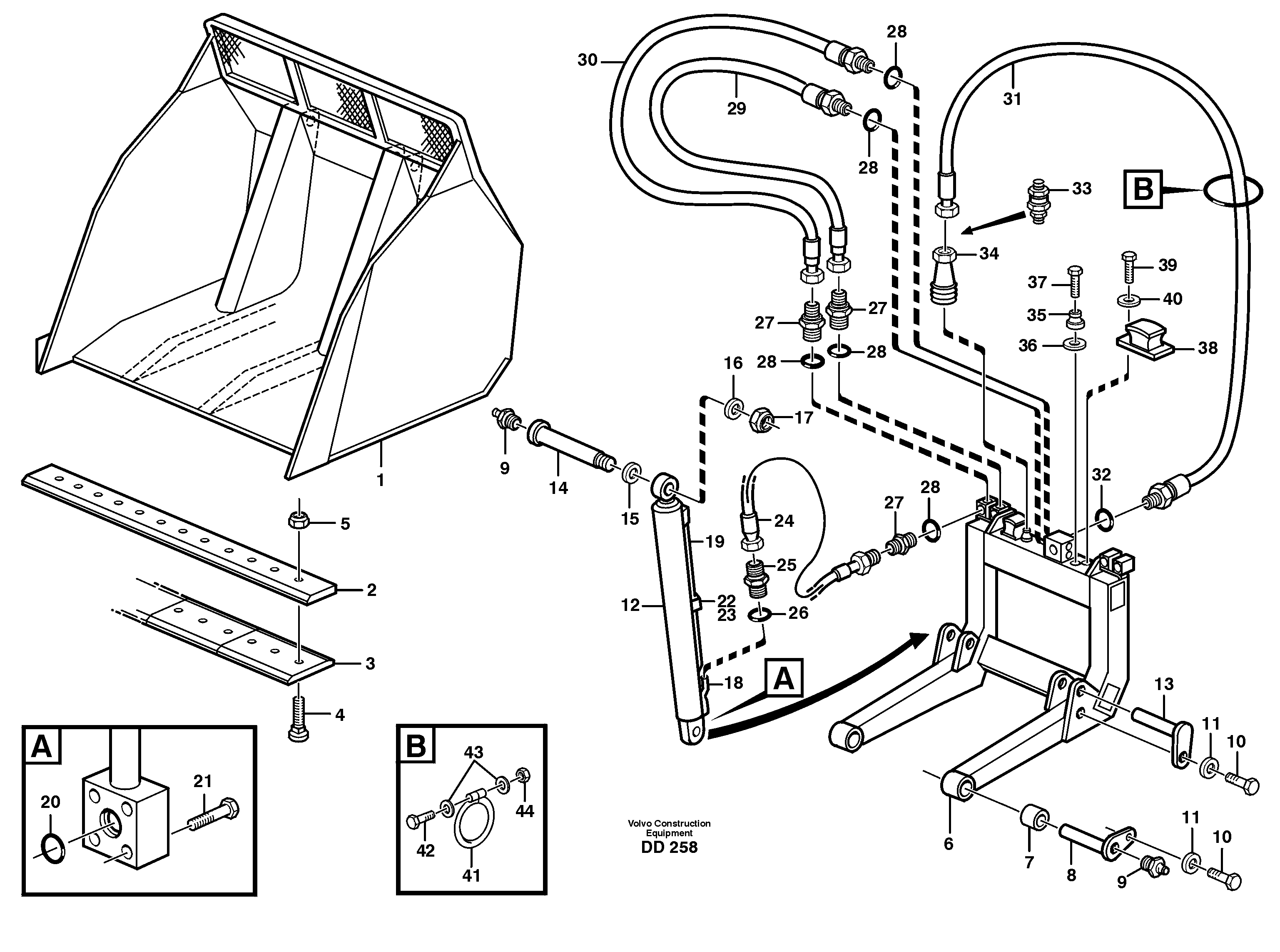 Схема запчастей Volvo EC300 - 101222 High-tipping bucket ATTACHMENTS ATTACHMENTS BUCKETS