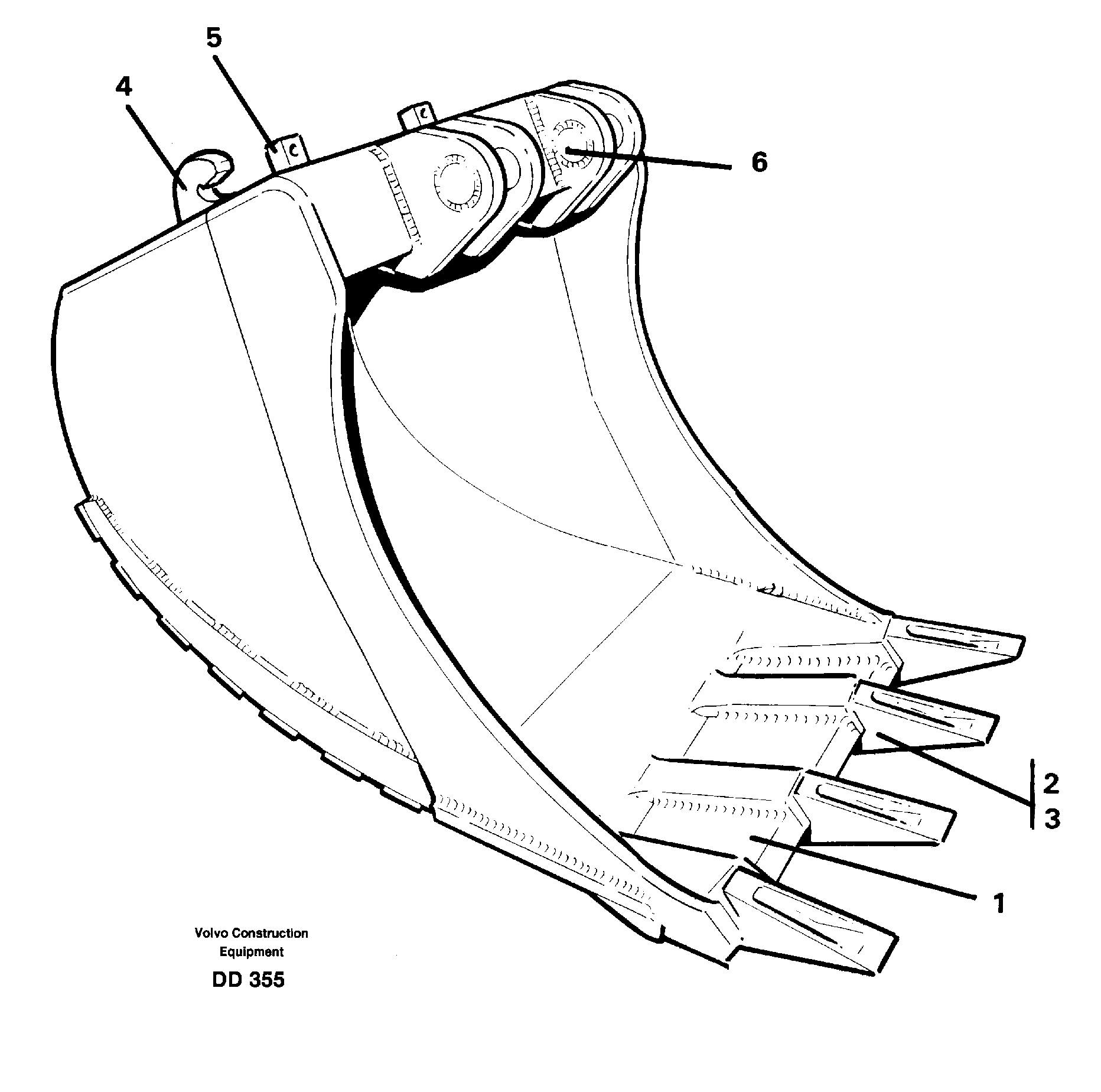 Схема запчастей Volvo EC300 - 34076 Buckets for quickfit, S3 ATTACHMENTS ATTACHMENTS BUCKETS