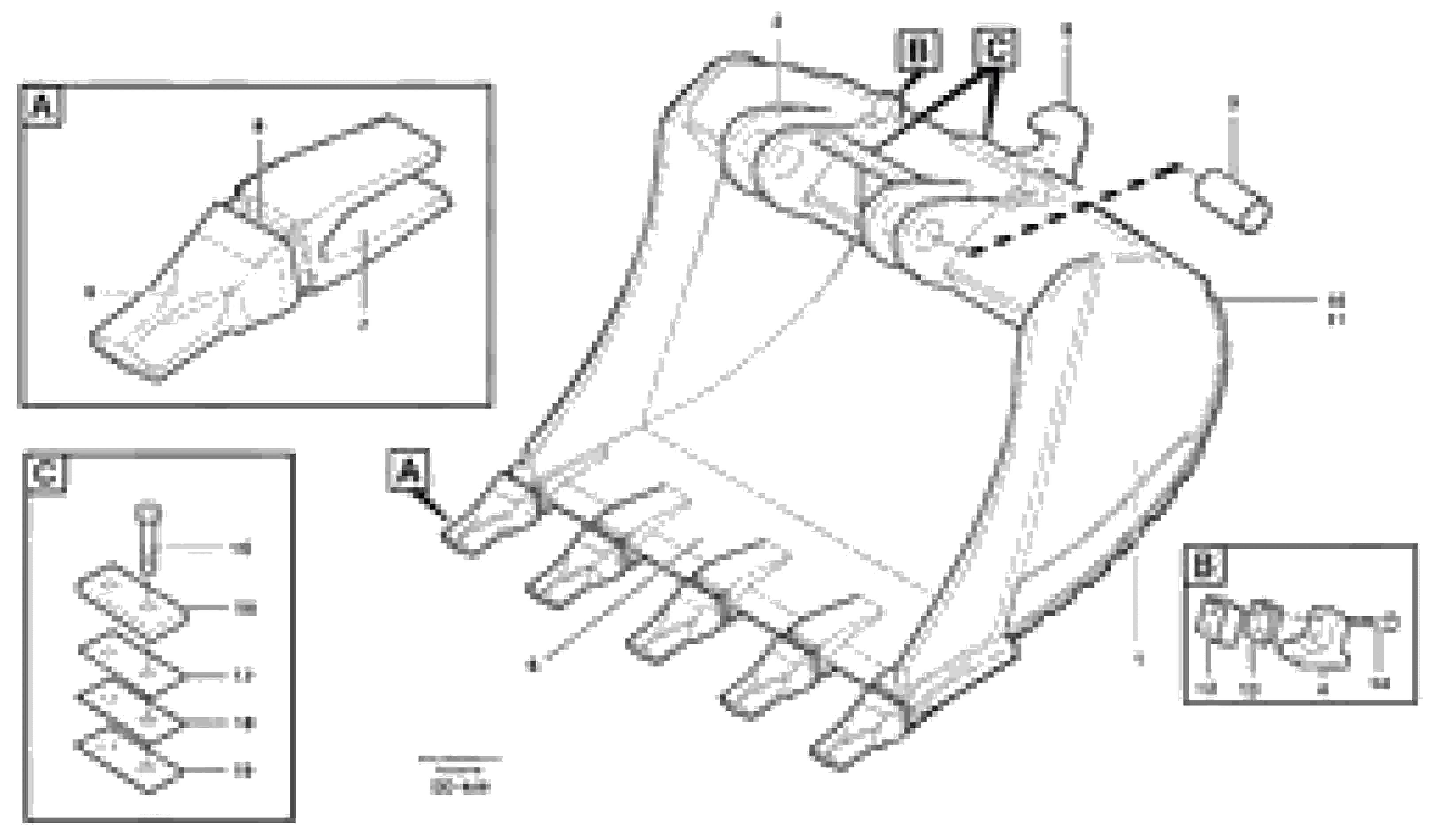 Схема запчастей Volvo EC300 - 35400 Buckets for Quickfit, S3 Esco Super V ATTACHMENTS ATTACHMENTS BUCKETS