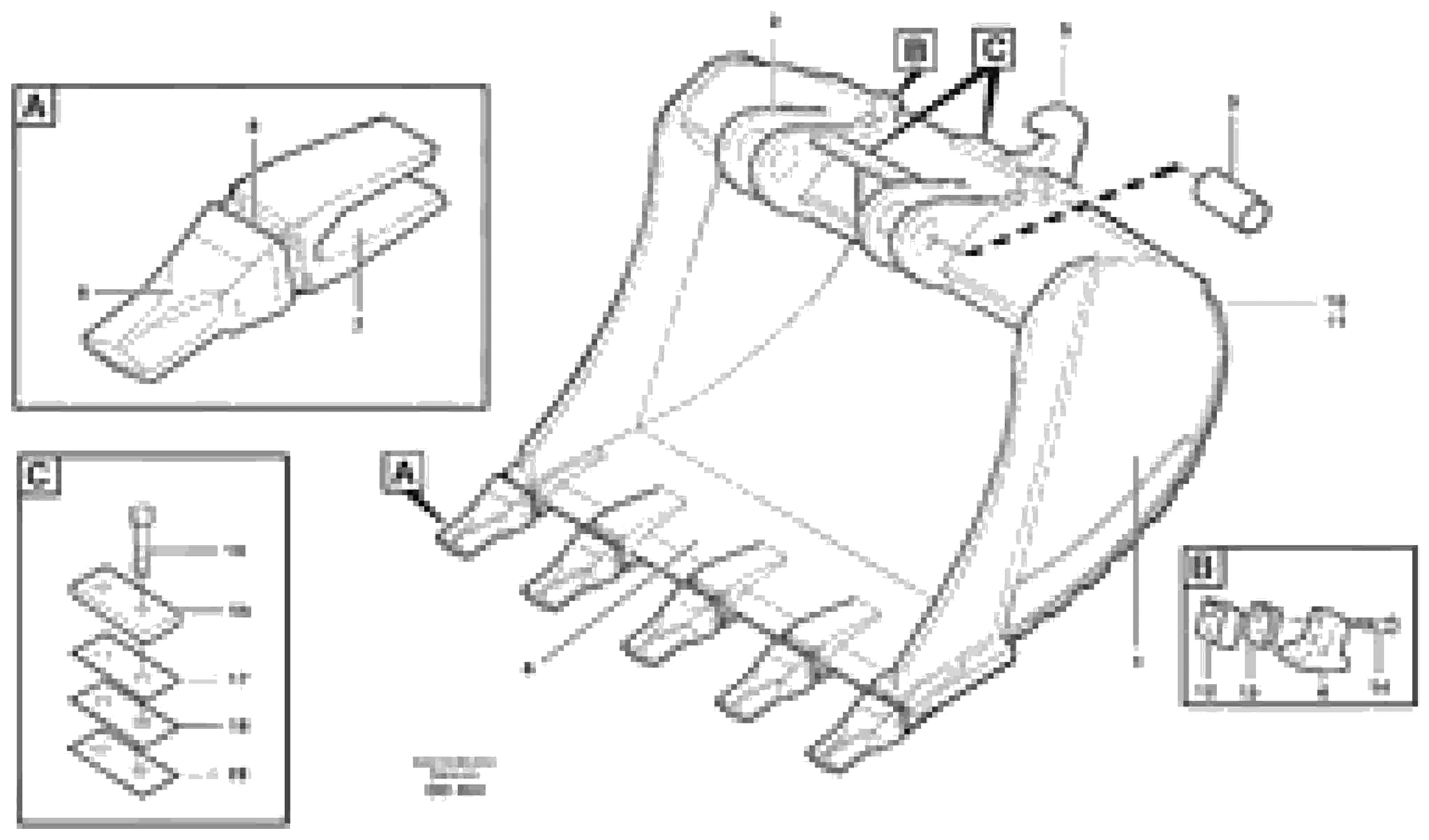 Схема запчастей Volvo EC300 - 35401 Buckets for Quickfit, S3 Esco Super V ATTACHMENTS ATTACHMENTS BUCKETS