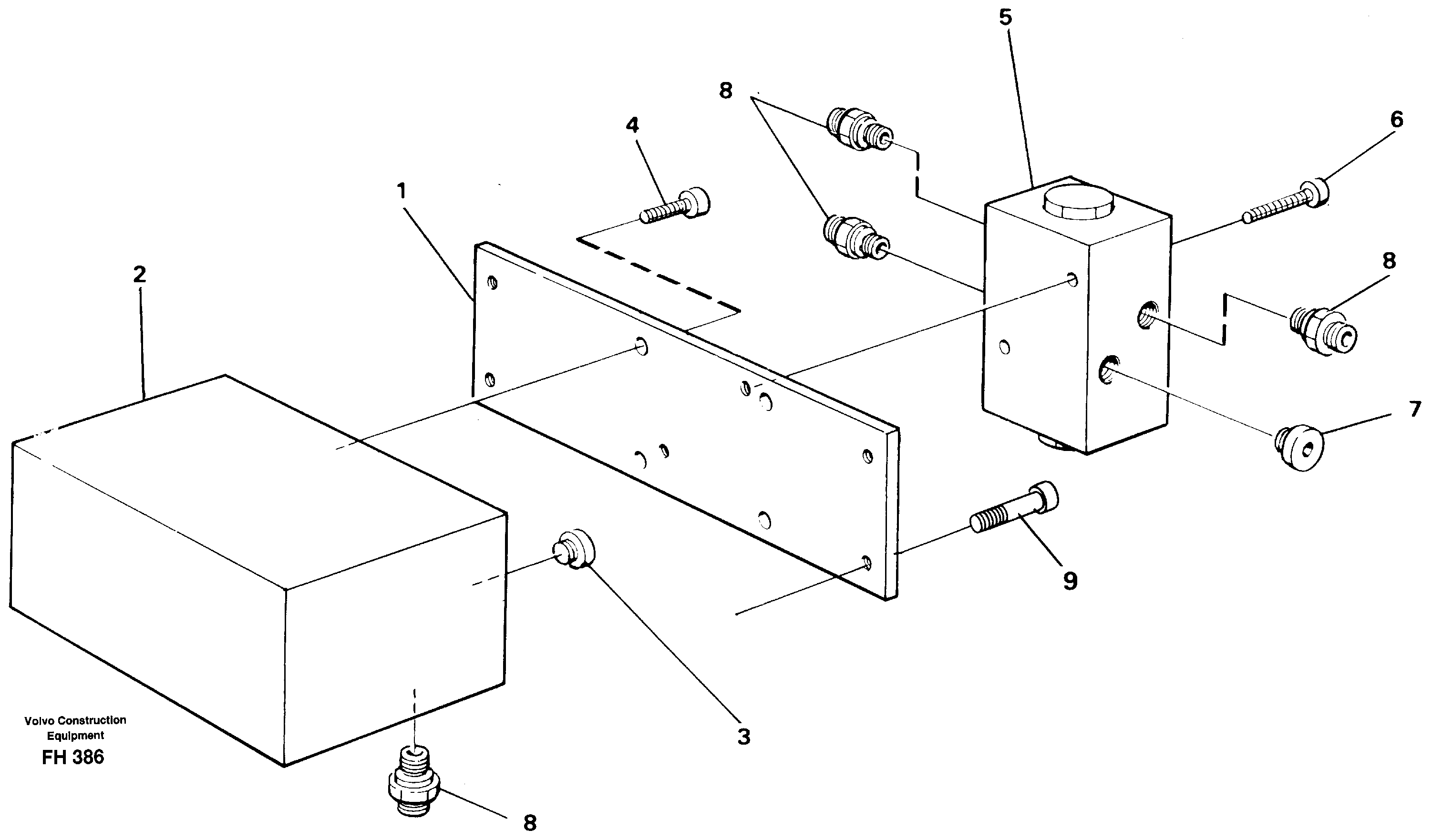 Схема запчастей Volvo EC300 - 58825 Control block, travel/servo EC300 ?KERMAN ?KERMAN EC300