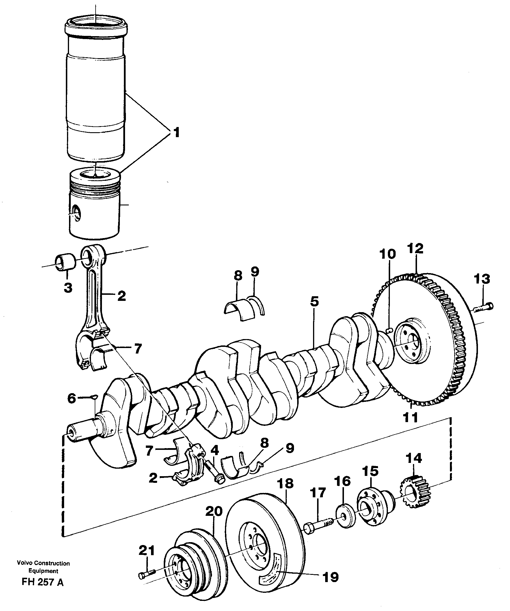 Схема запчастей Volvo EC300 - 32653 Crankshaft and related parts EC300 ?KERMAN ?KERMAN EC300