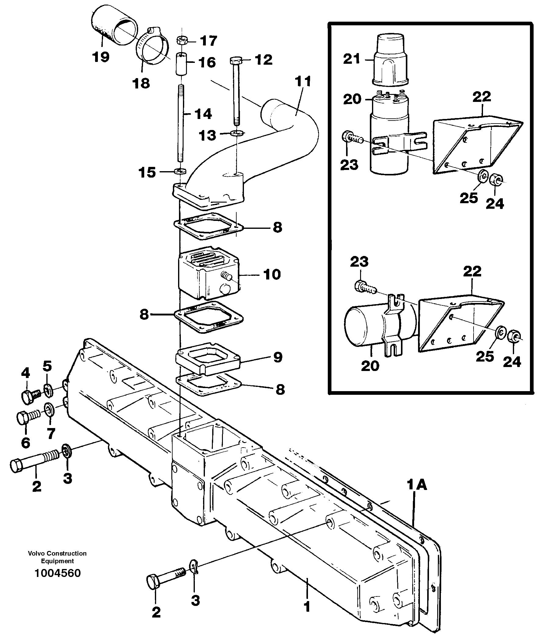 Схема запчастей Volvo EC300 - 81293 Induction manifold with fitting parts EC300 ?KERMAN ?KERMAN EC300