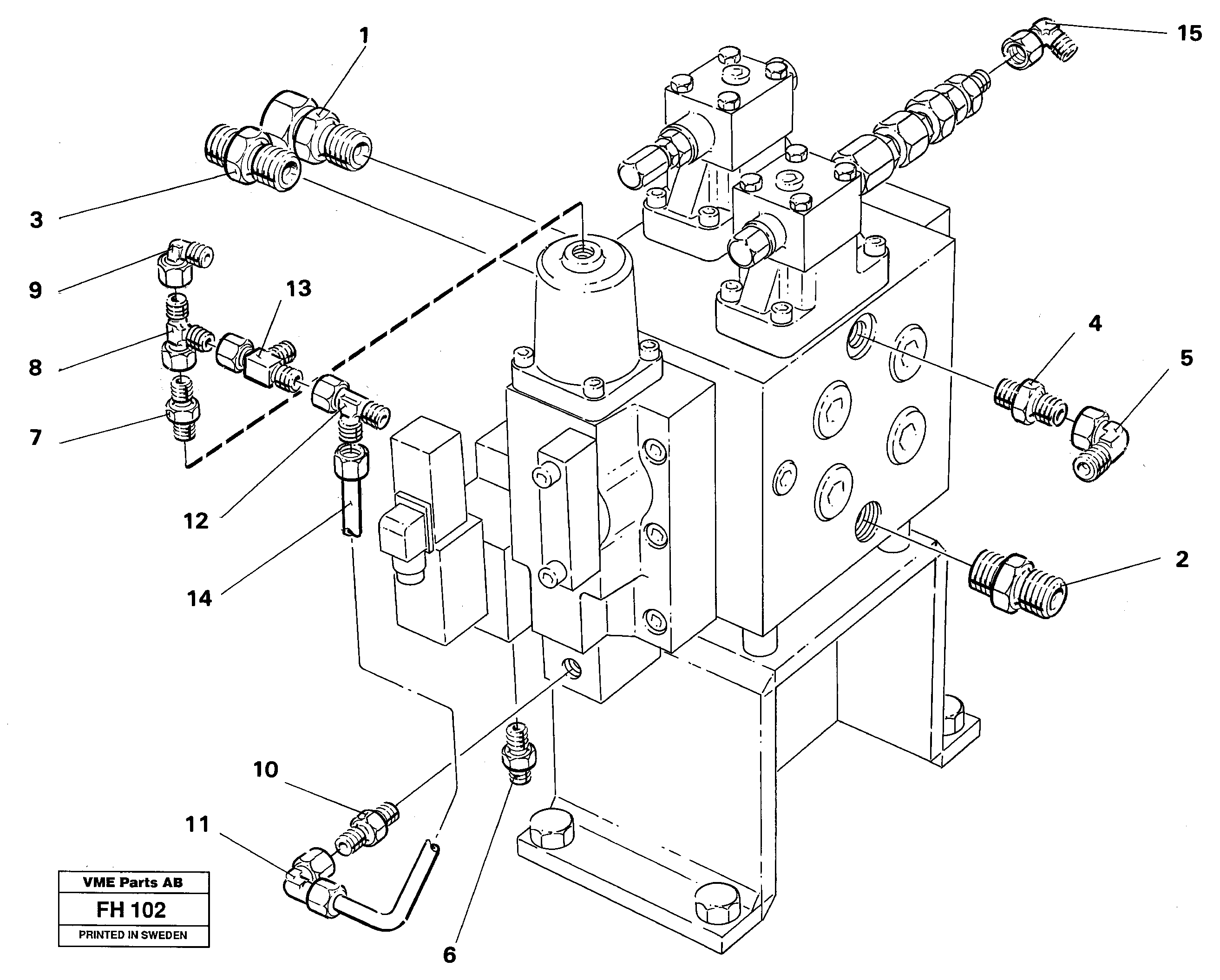 Схема запчастей Volvo EC300 - 36165 Slew valve block, fittings EC300 ?KERMAN ?KERMAN EC300