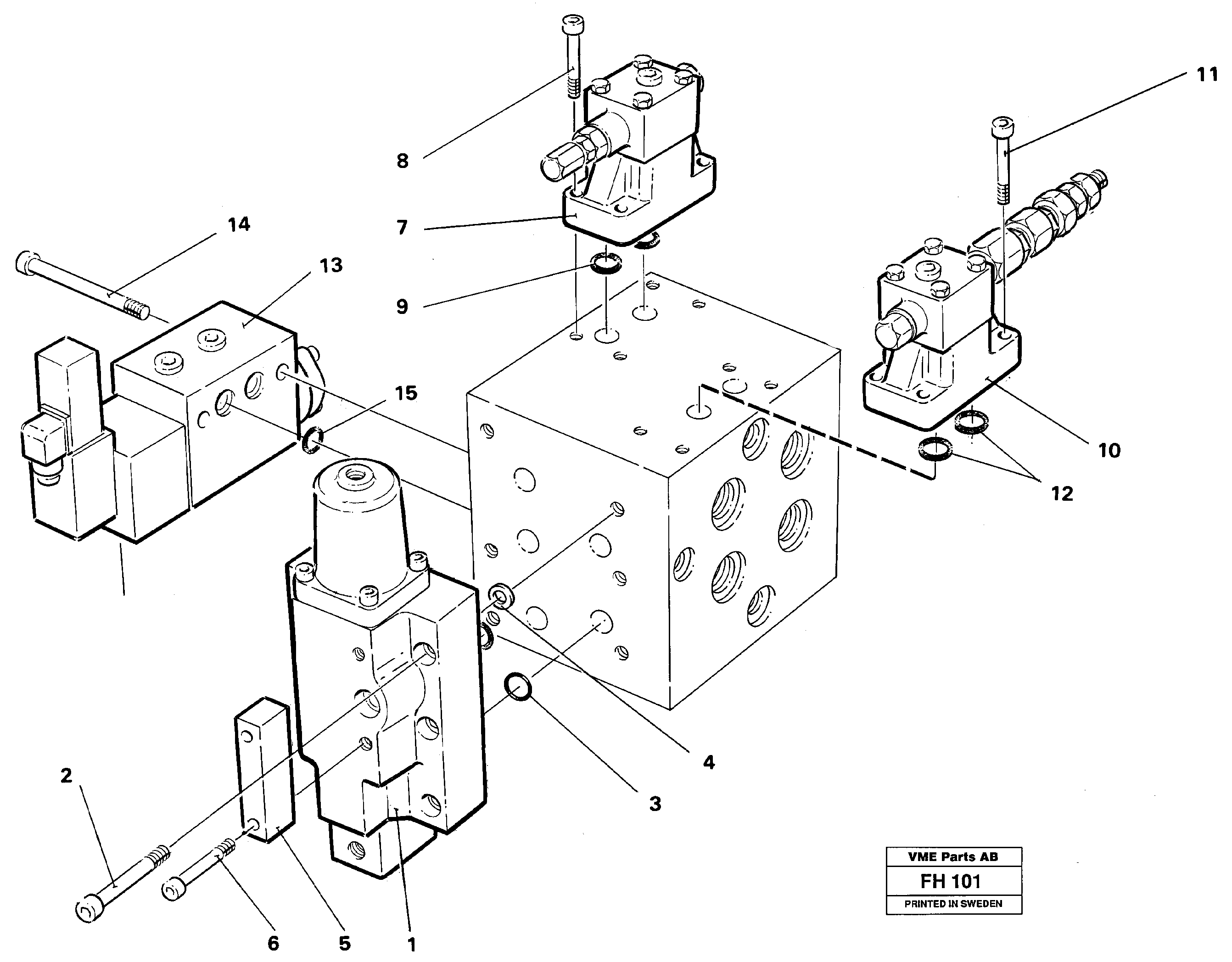 Схема запчастей Volvo EC300 - 58664 Slew valve assembly valve EC300 ?KERMAN ?KERMAN EC300