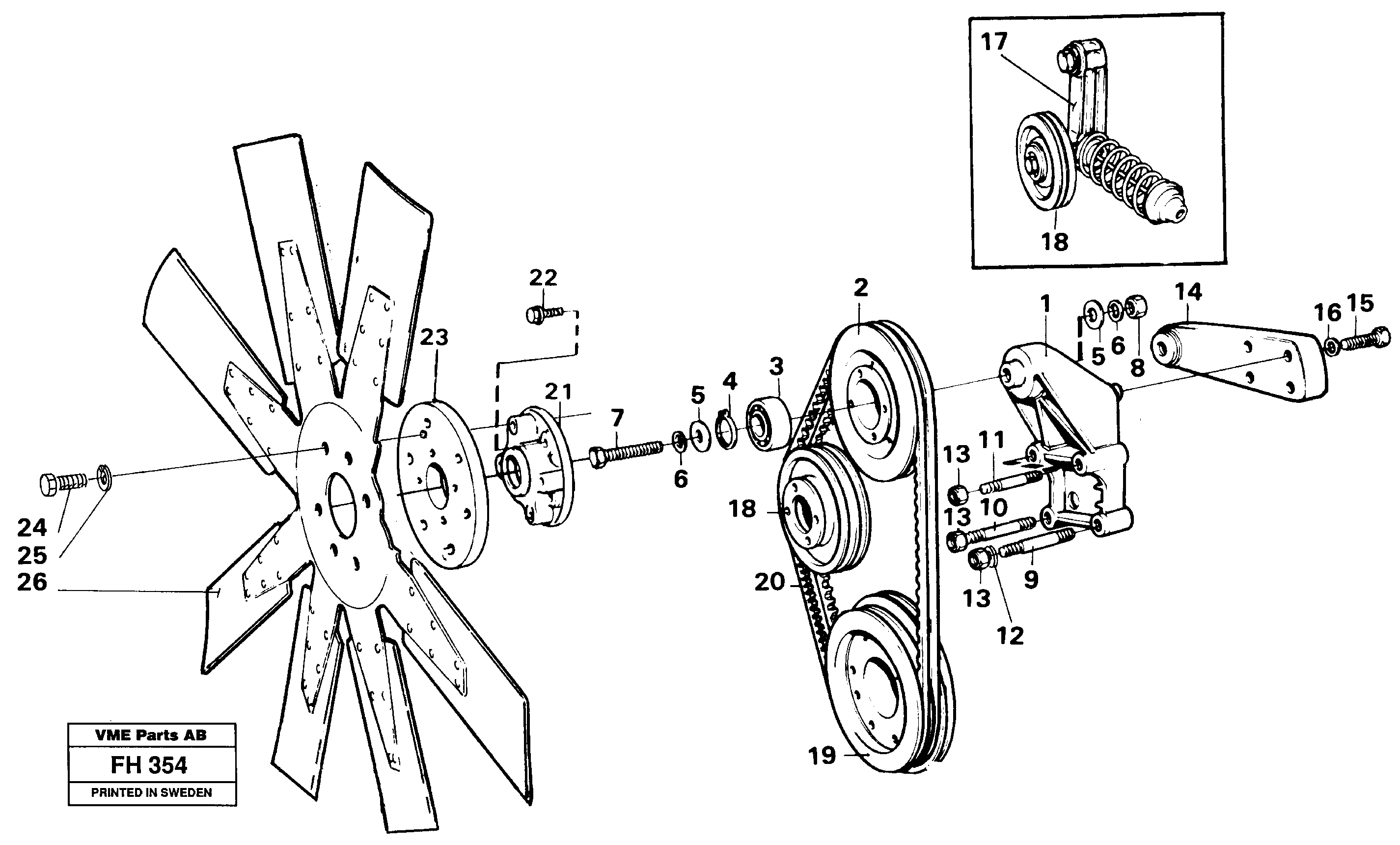 Схема запчастей Volvo EC300 - 40643 Fan and installation components EC300 ?KERMAN ?KERMAN EC300